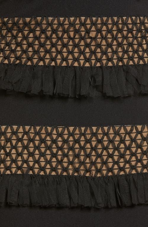 SHO by Tadashi Shoji Plunge Neck Tiered Ruffle Cocktail Dress in Black |  Lyst