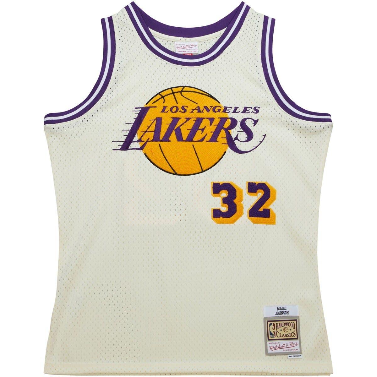 Magic Johnson Los Angeles Lakers Mitchell & Ness Hardwood Classics Swingman  Jersey - Purple