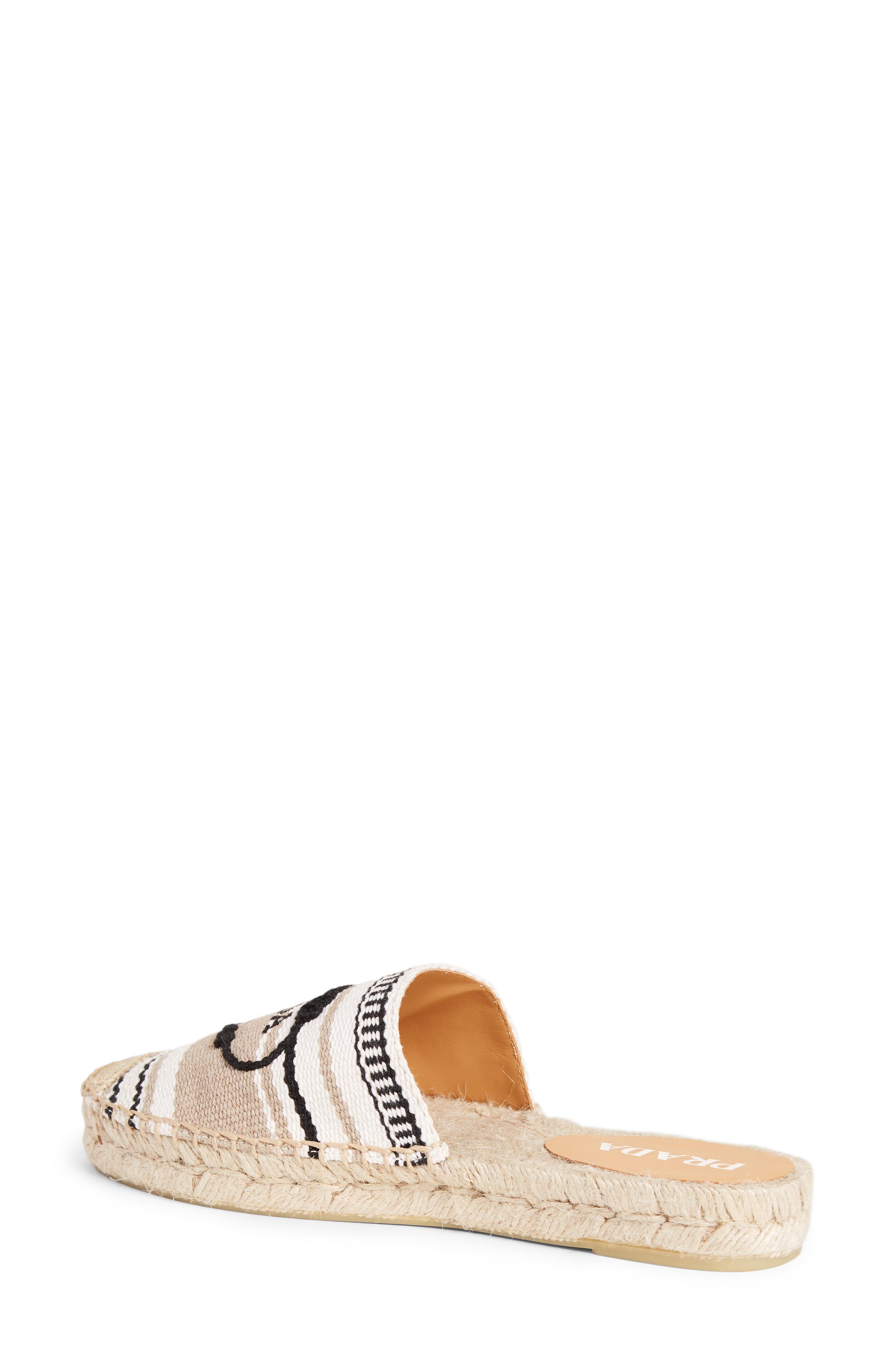 prada embroidered espadrille mule