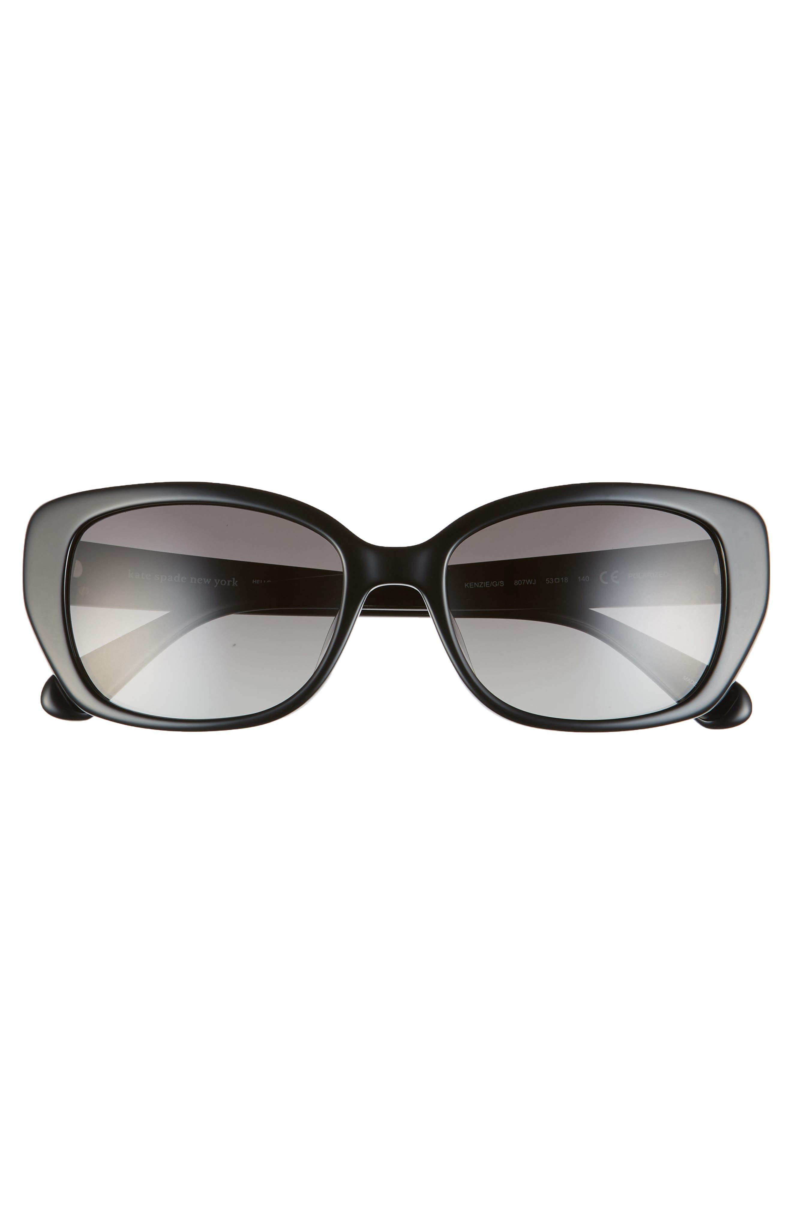 Kate Spade Kenzie 53mm Polarized Cat Eye Sunglasses in Black | Lyst
