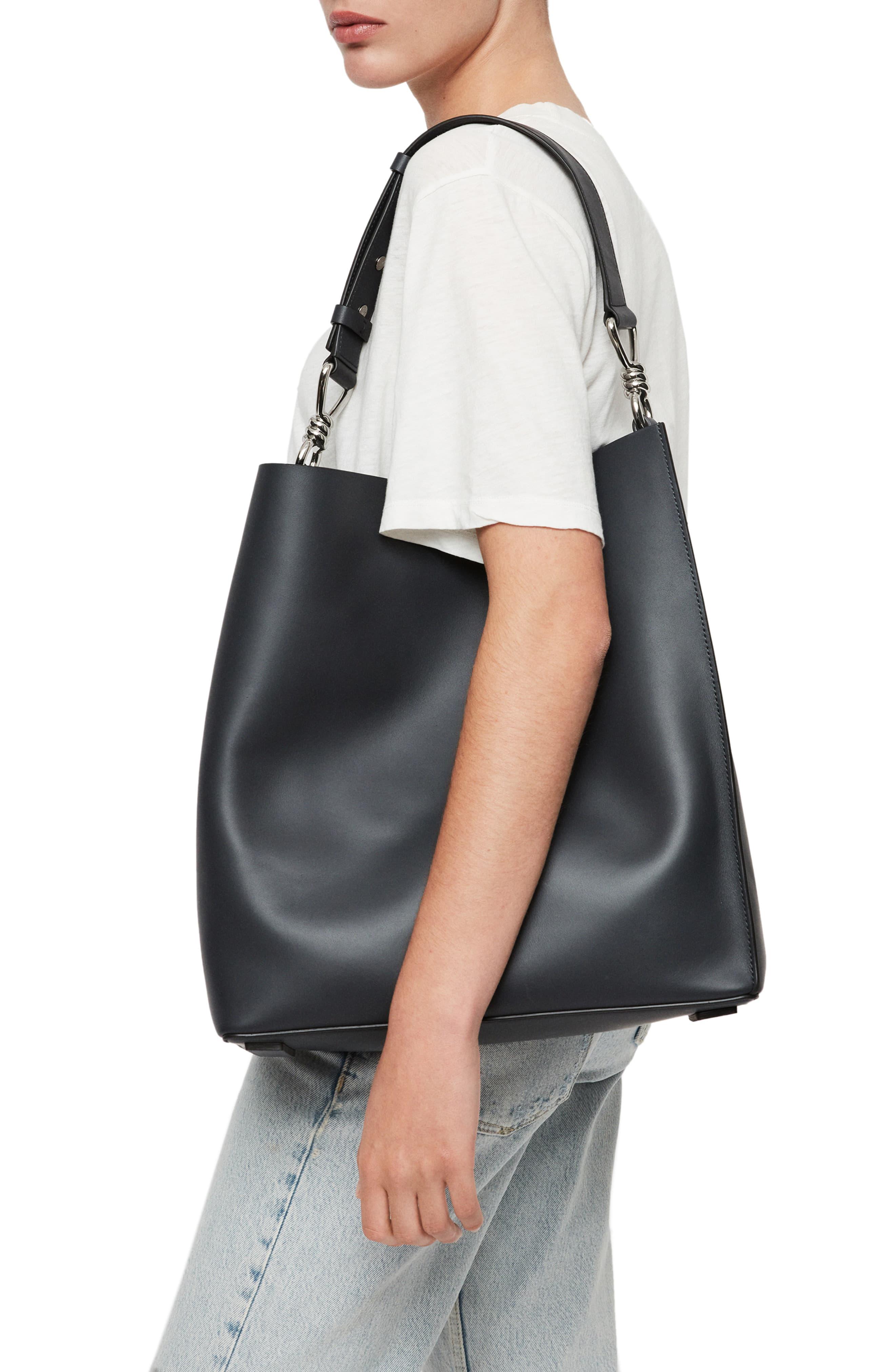 captain leather north south tote bag