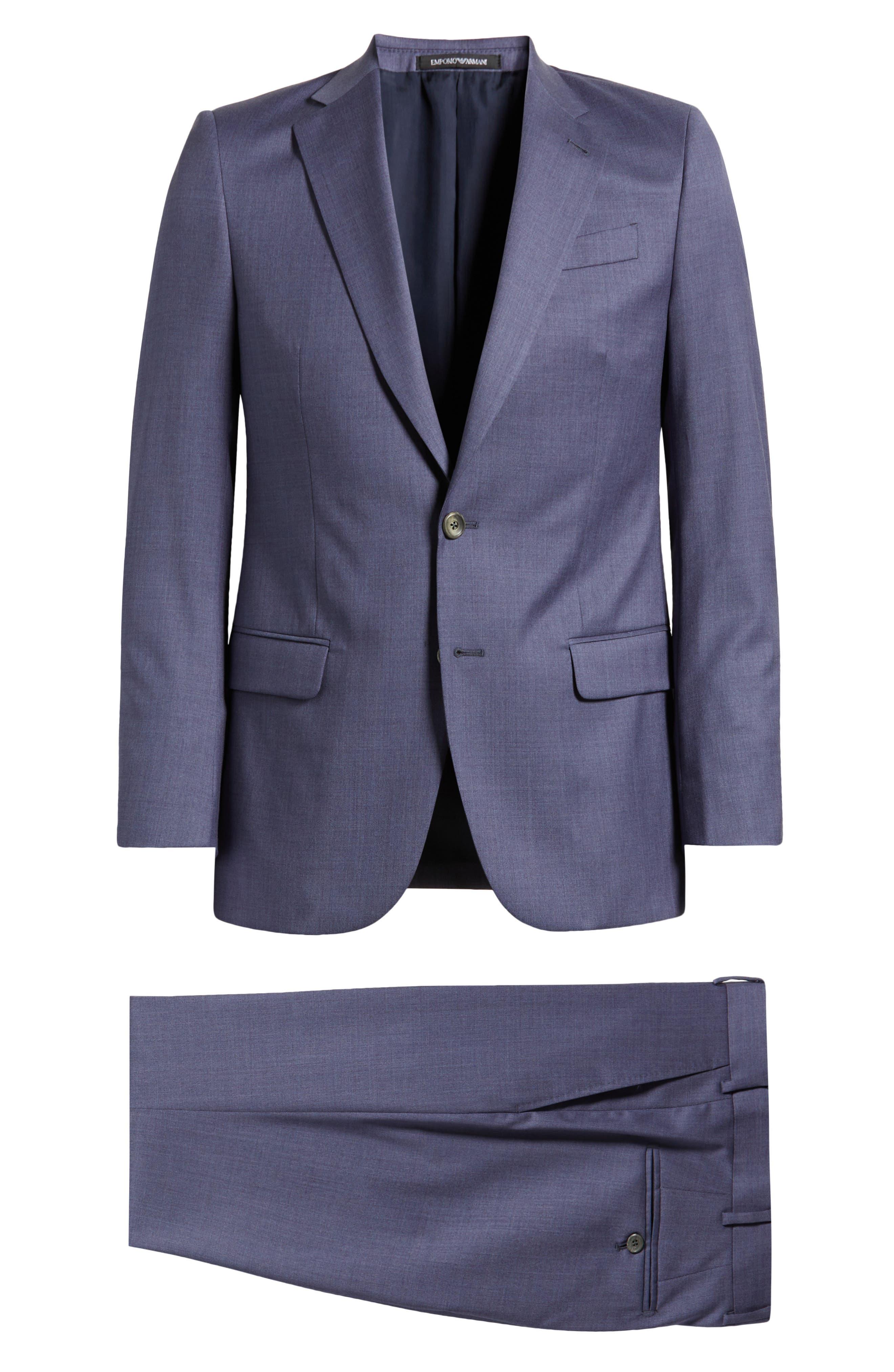 Emporio Armani G line Deco Purple M lange Wool Suit in Blue for