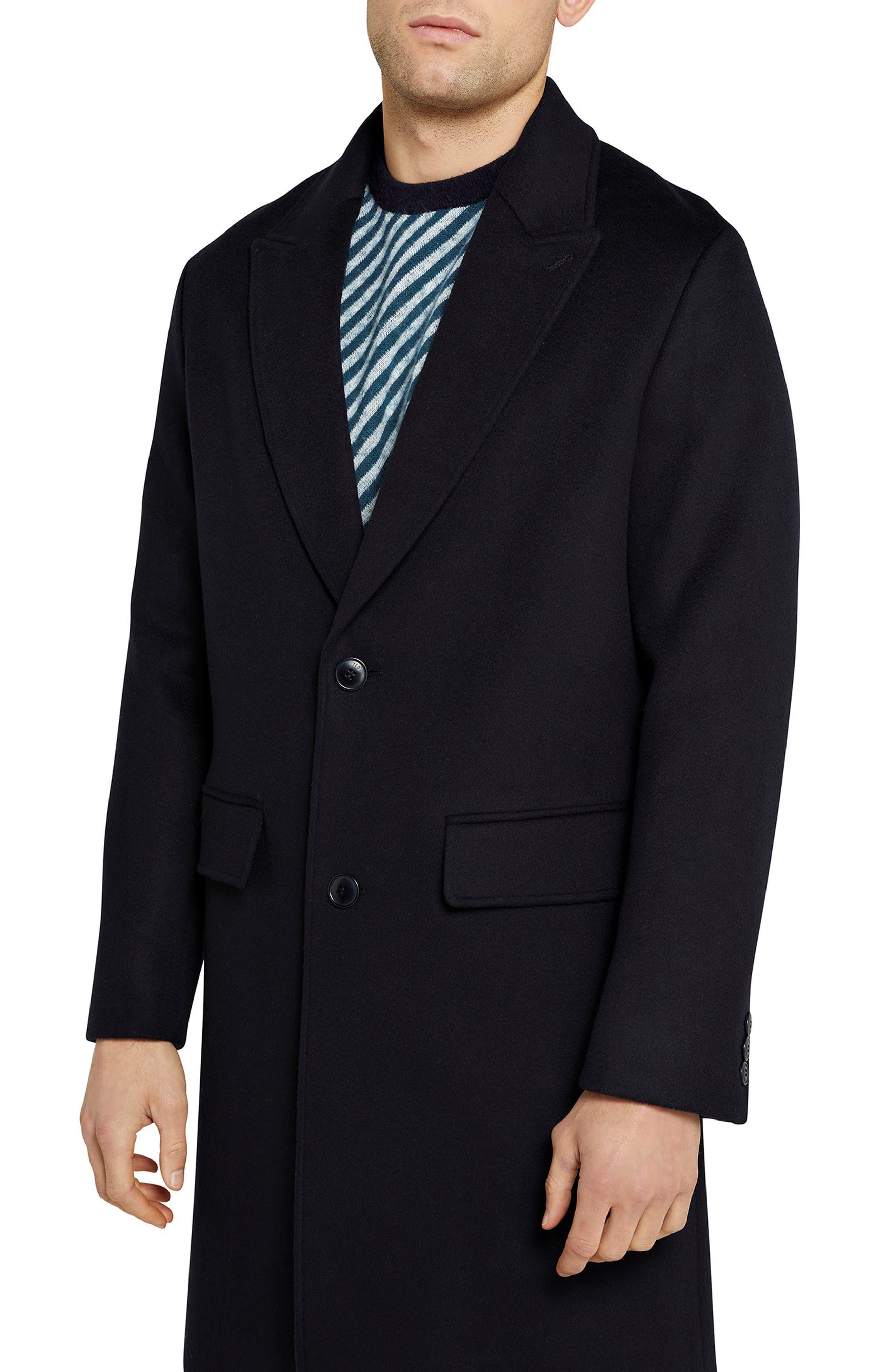 Ted Baker Raydon Wool Coat in Blue for Men | Lyst
