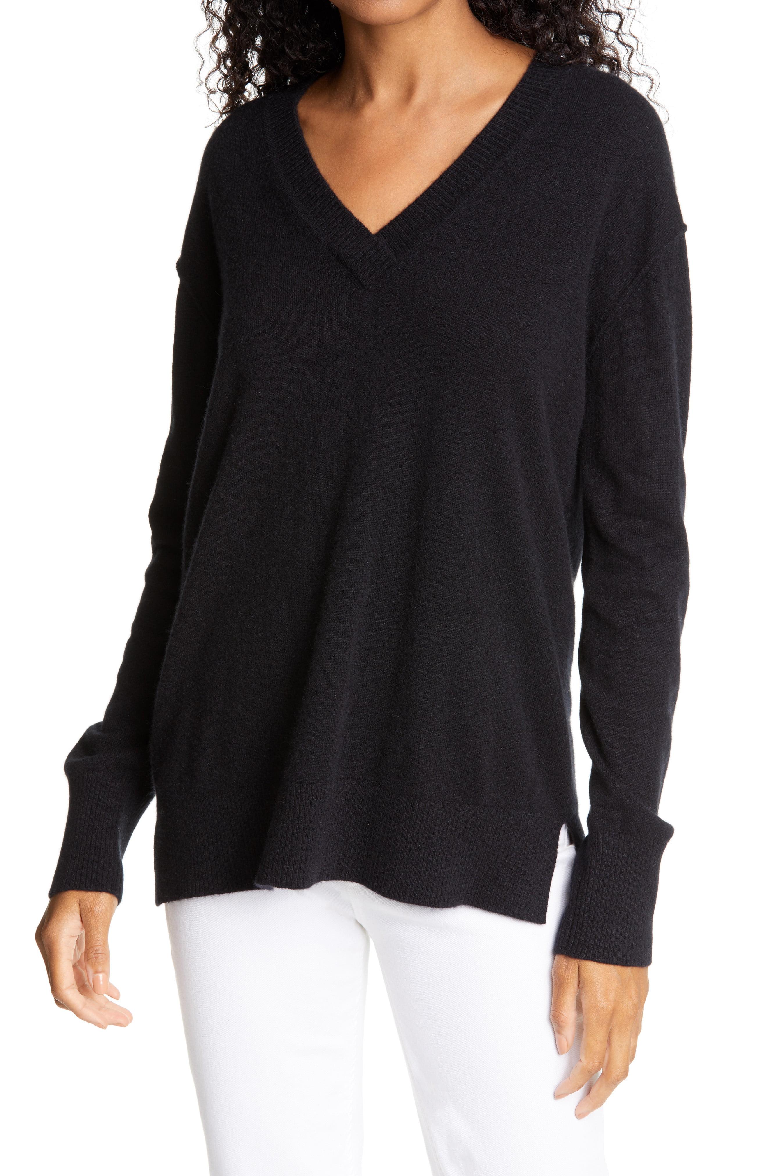 Nordstrom Vneck Cashmere Sweater in Black Lyst