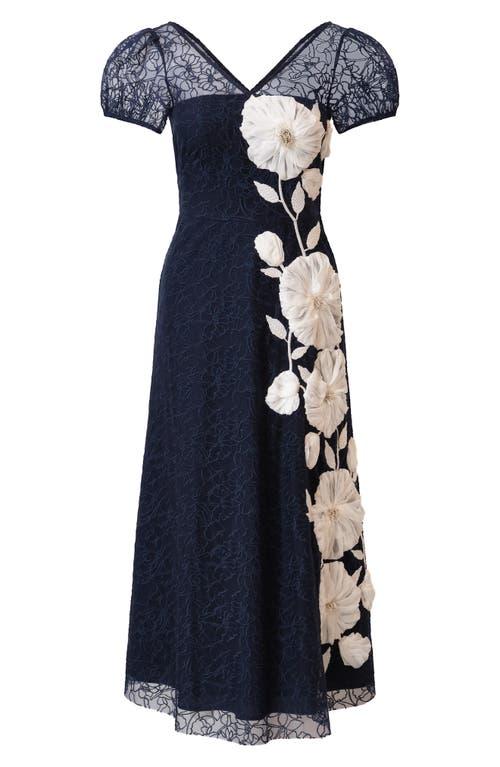 kay unger floral lace midi dress Kay Unger