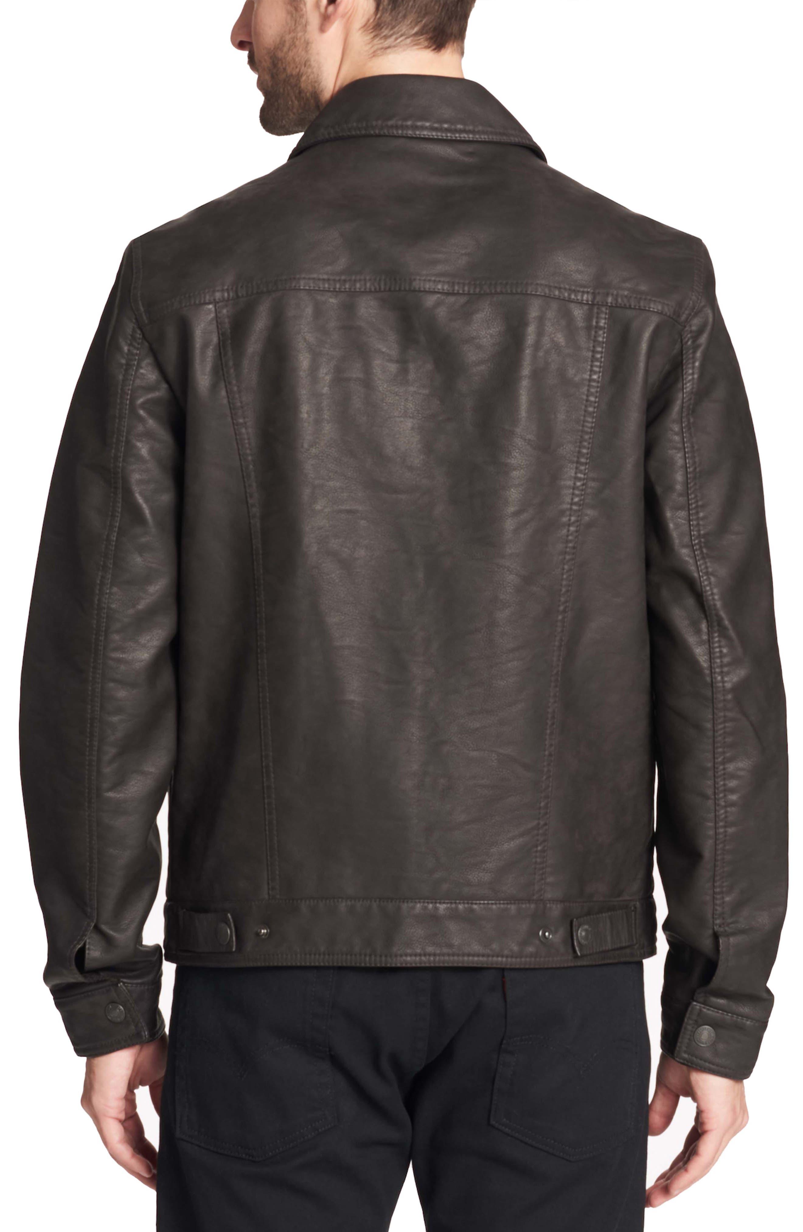 Levi's men's smooth lamb touch best sale faux leather classic trucker jacket