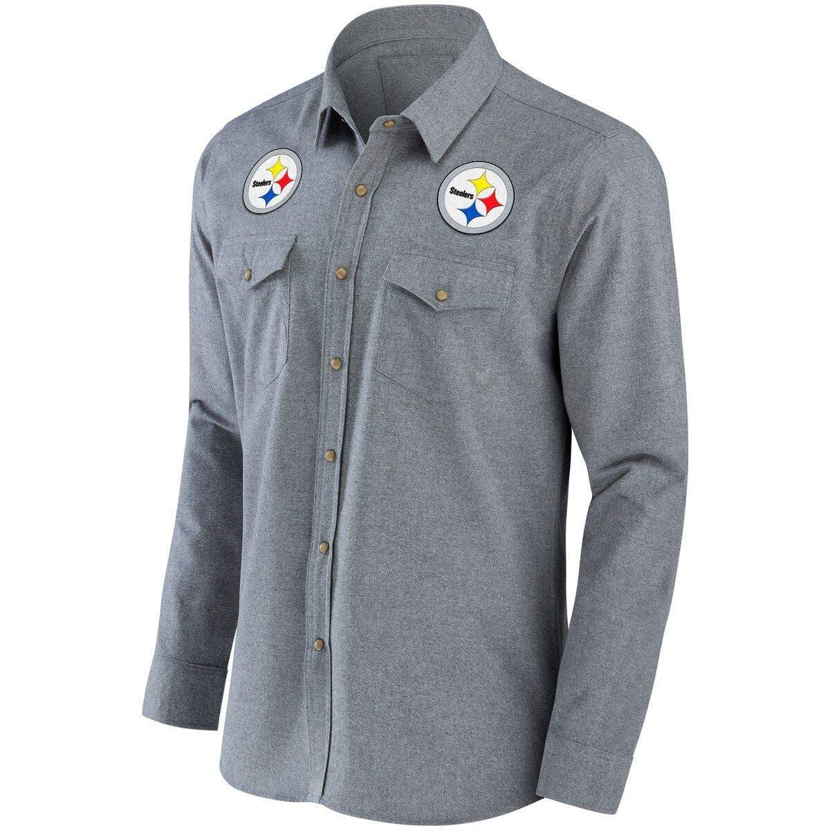 Men's NFL x Darius Rucker Collection by Fanatics Black Pittsburgh Steelers Raglan Full-Zip Hoodie Size: Small