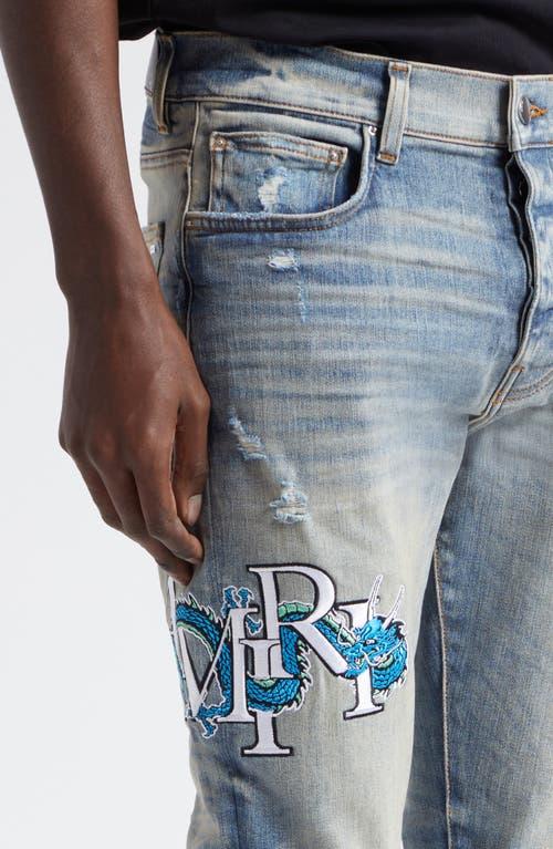 Amiri Mx1 Dragon Lunar New Year Ripped & Patched Jeans in Amiri Mx1 Dragon Lunar New Year Ripped & Patched Jeans in