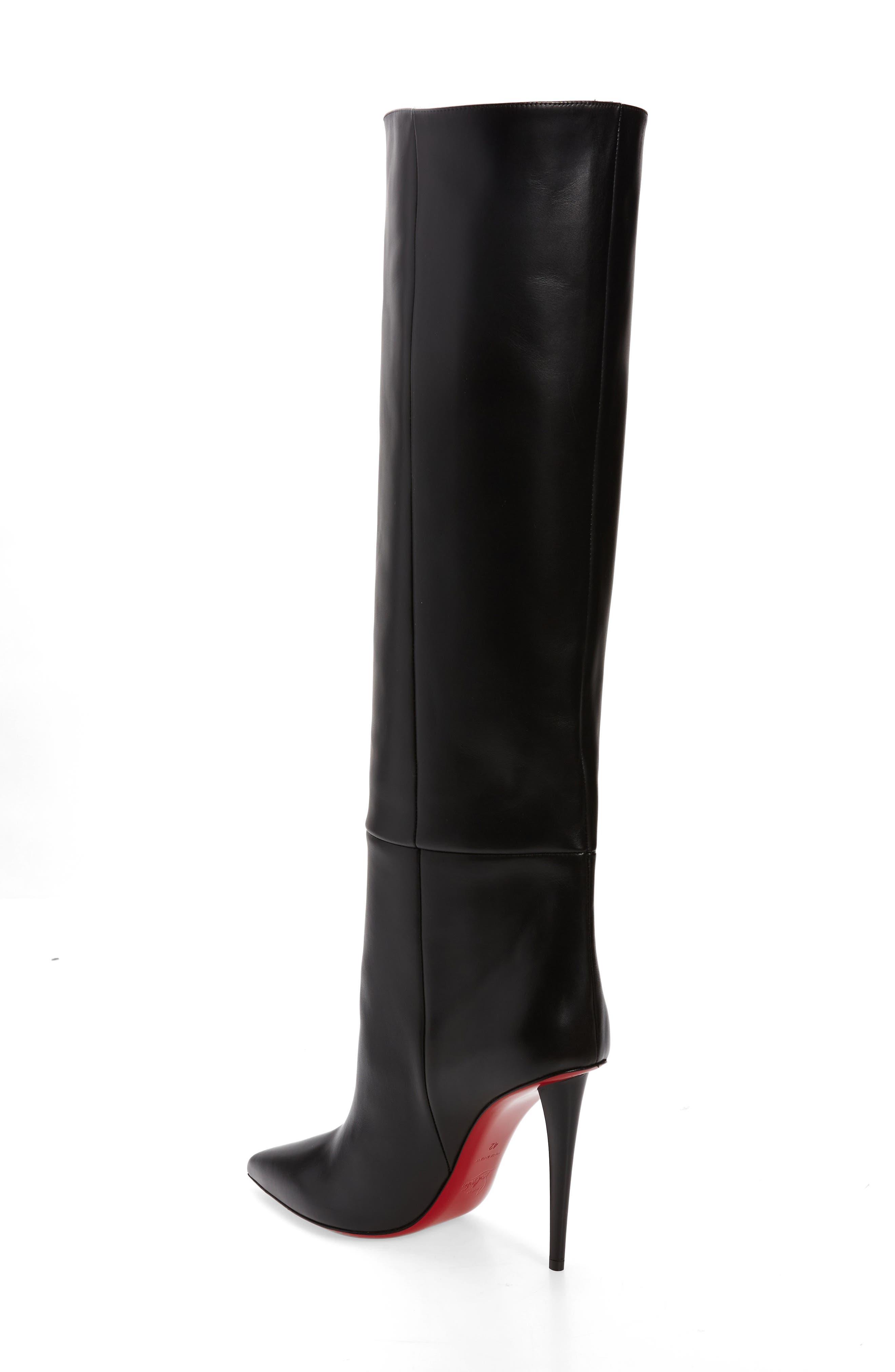 Christian Louboutin Astrilarge Botta Calf Leather Knee-High Boots 100 - Black - 40