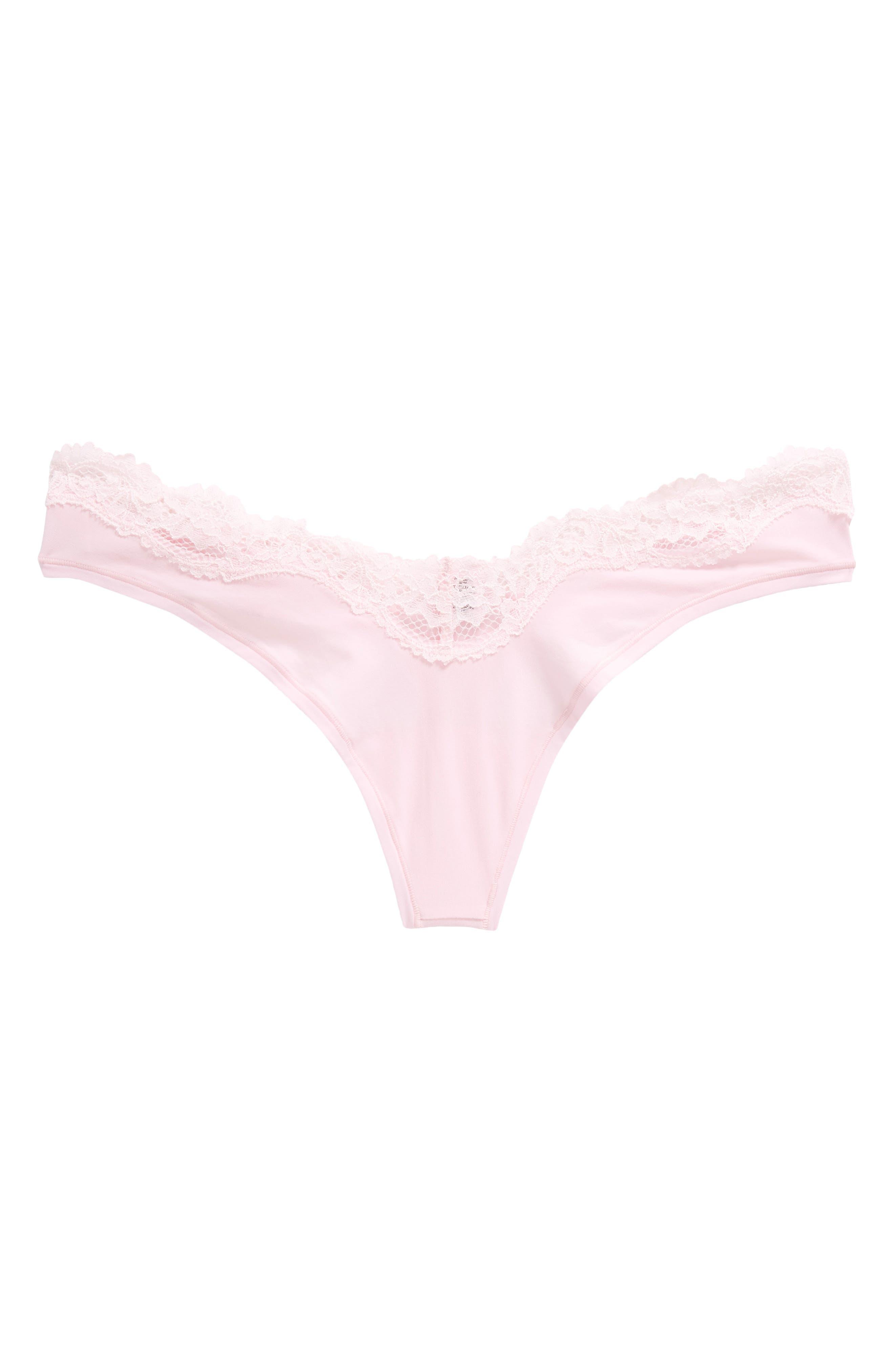 Skims Fits Everybody Lace Thong in Pink