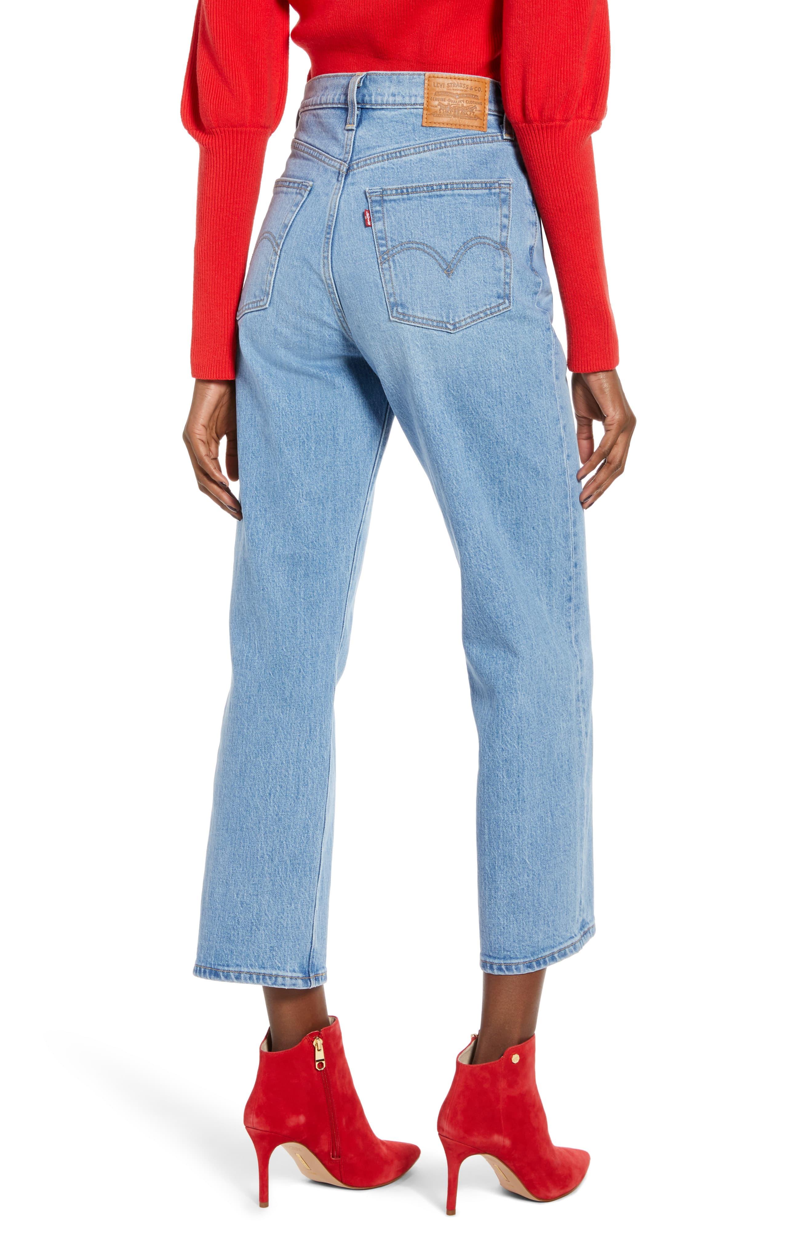 Levi's Denim Ribcage Super High Waist Ankle Straight Leg Jeans in Blue - Lyst