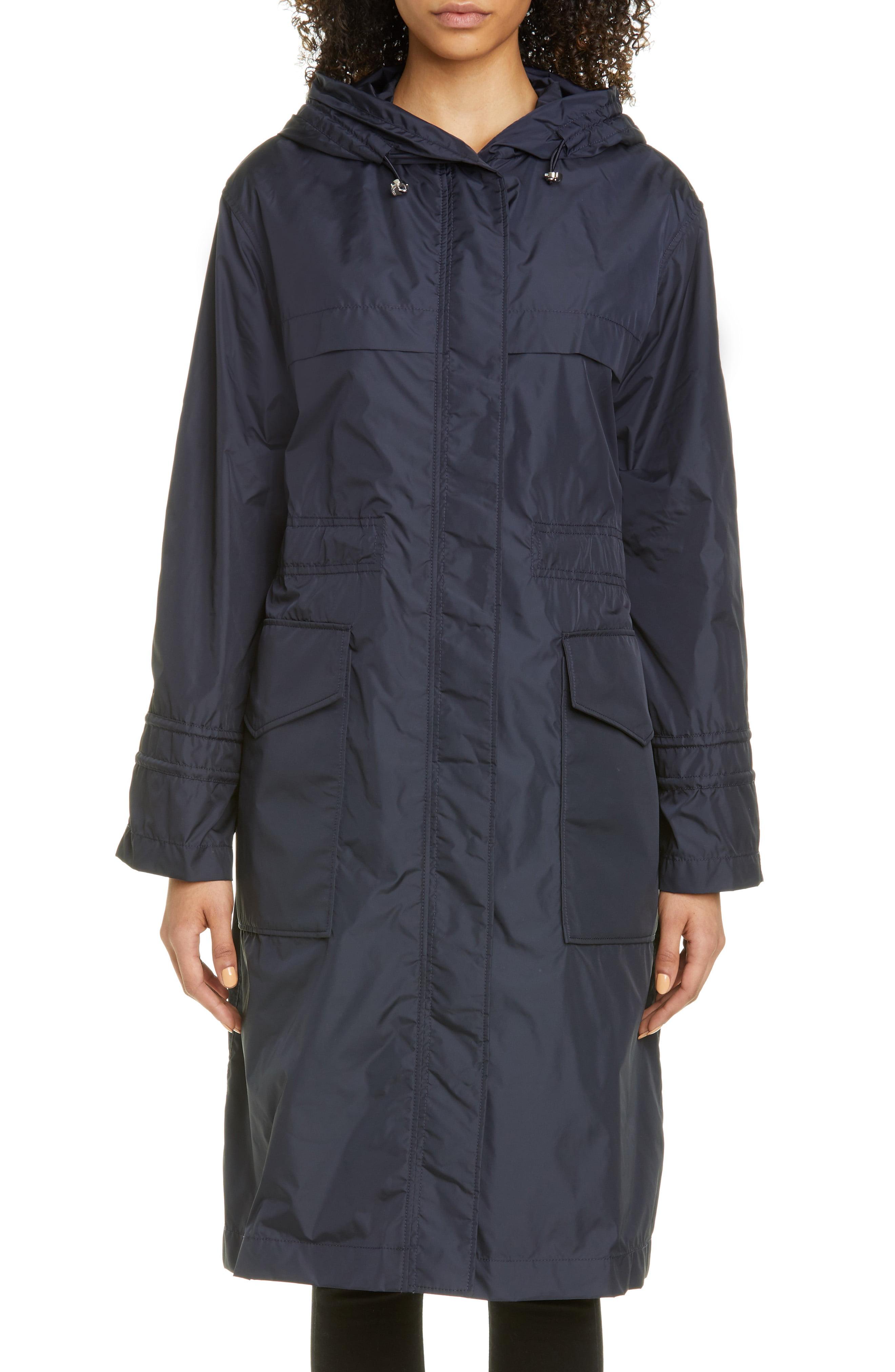 Moncler Ceruleum Longline Rain Jacket in Blue Lyst