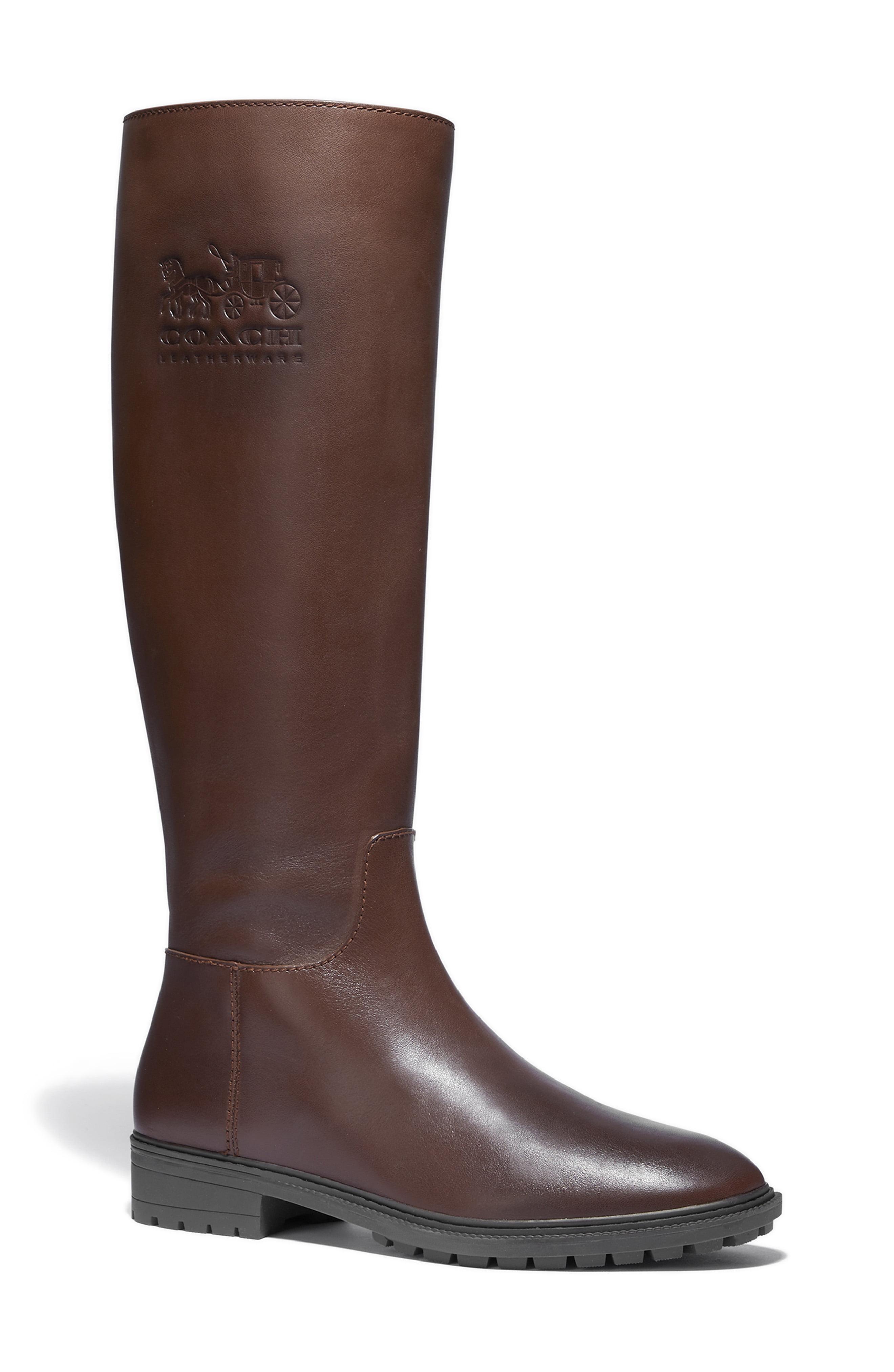 COACH Fynn Embossed Knee High Riding Boot in Walnut Leather (Brown) Lyst