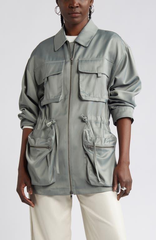 Satin utility jacket best sale
