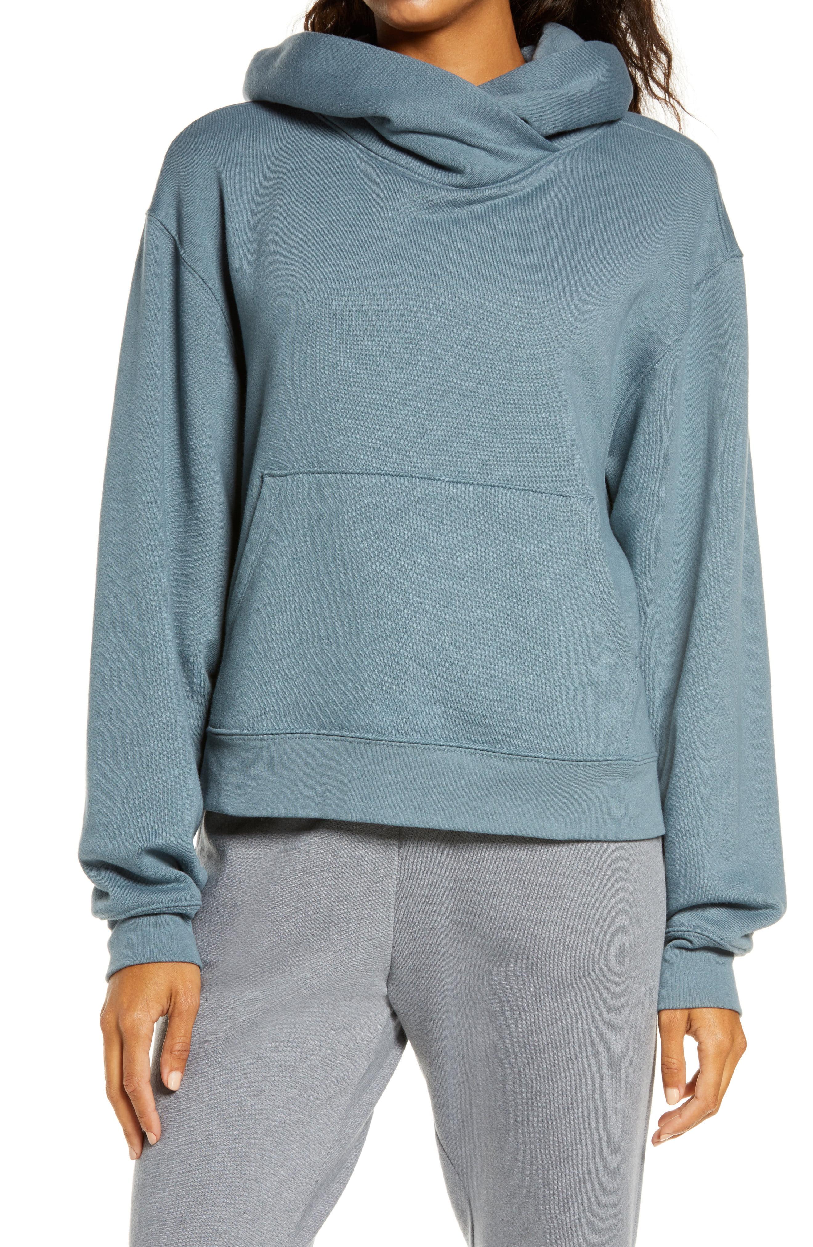 Zella Cali Fleece Hooded Sweatshirt in Blue | Lyst