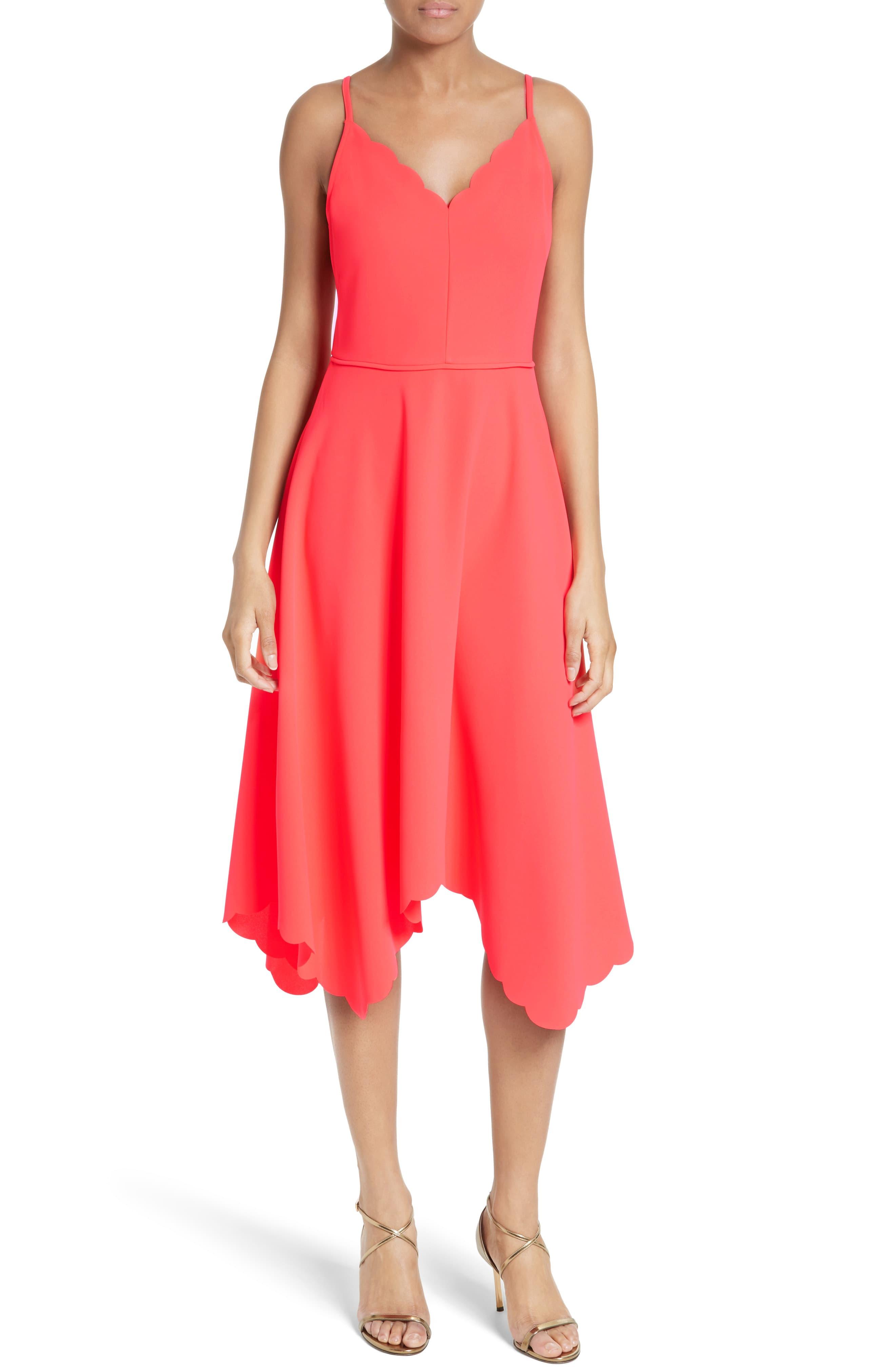 Ted Baker Simbah Scallop Handkerchief Hem Dress in Coral (Pink) - Lyst