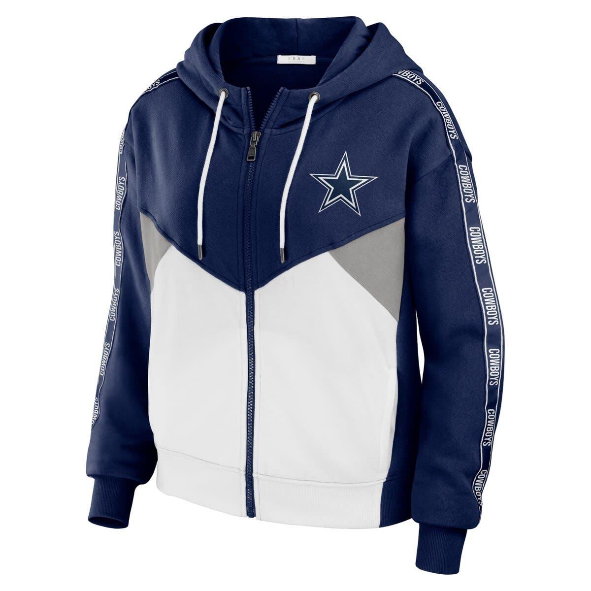 Women's Dallas Cowboys WEAR By Erin Andrews White Pullover Hoodie