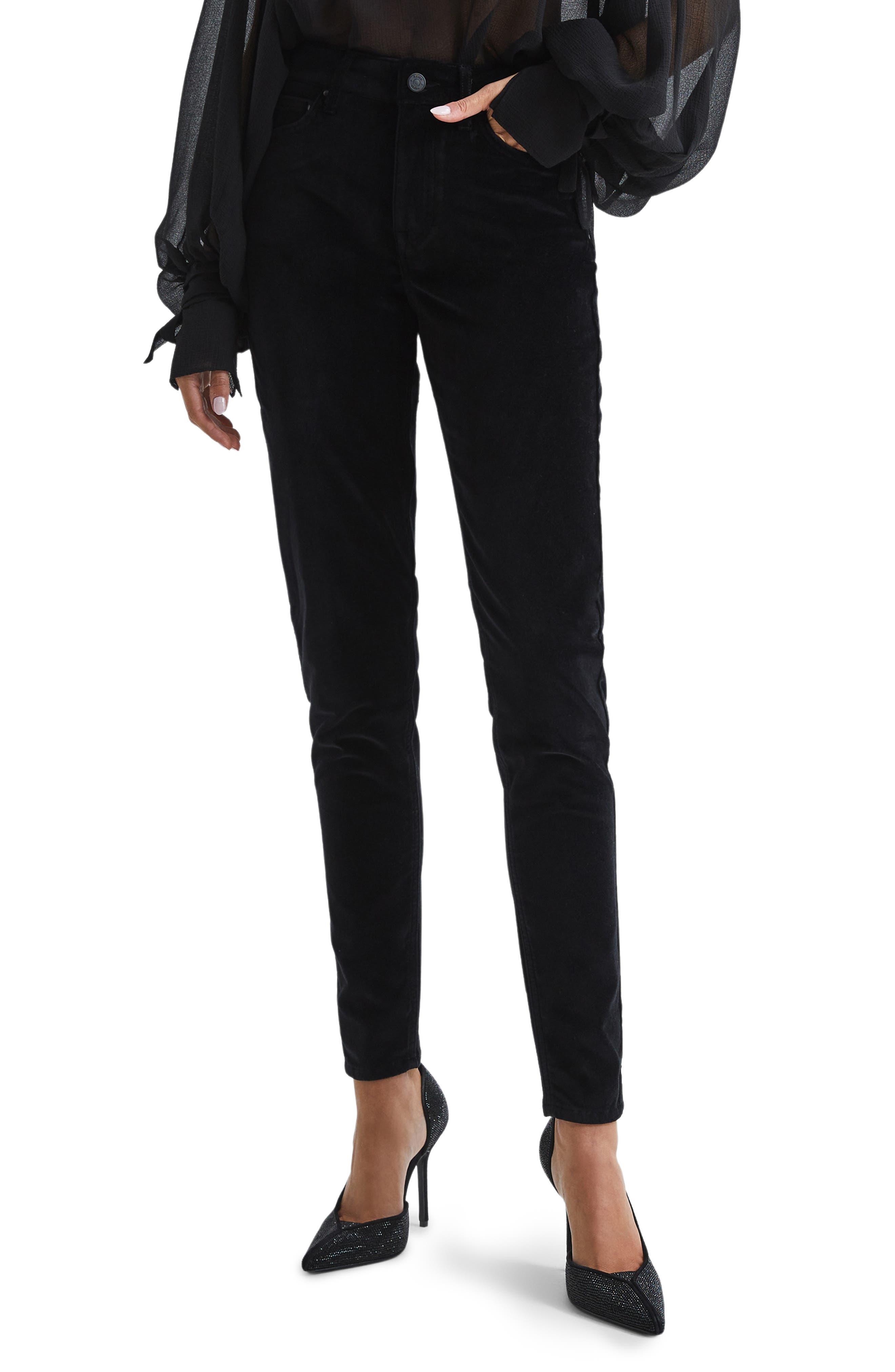 Reiss Luxe Velvet Pants in Black Lyst
