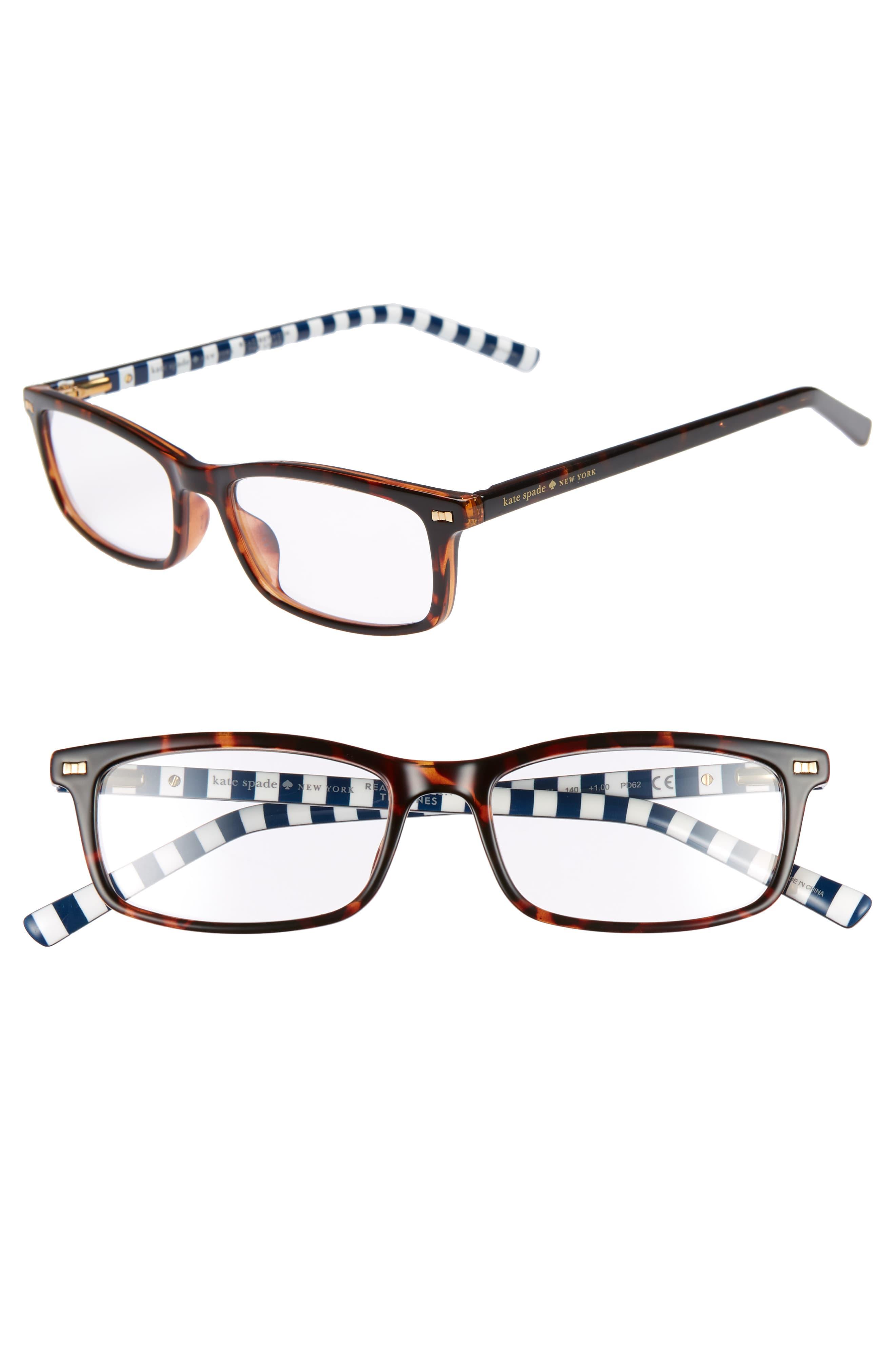 Kate Spade Jodie 50mm Rectangular Reading Glasses Havana Pattern in