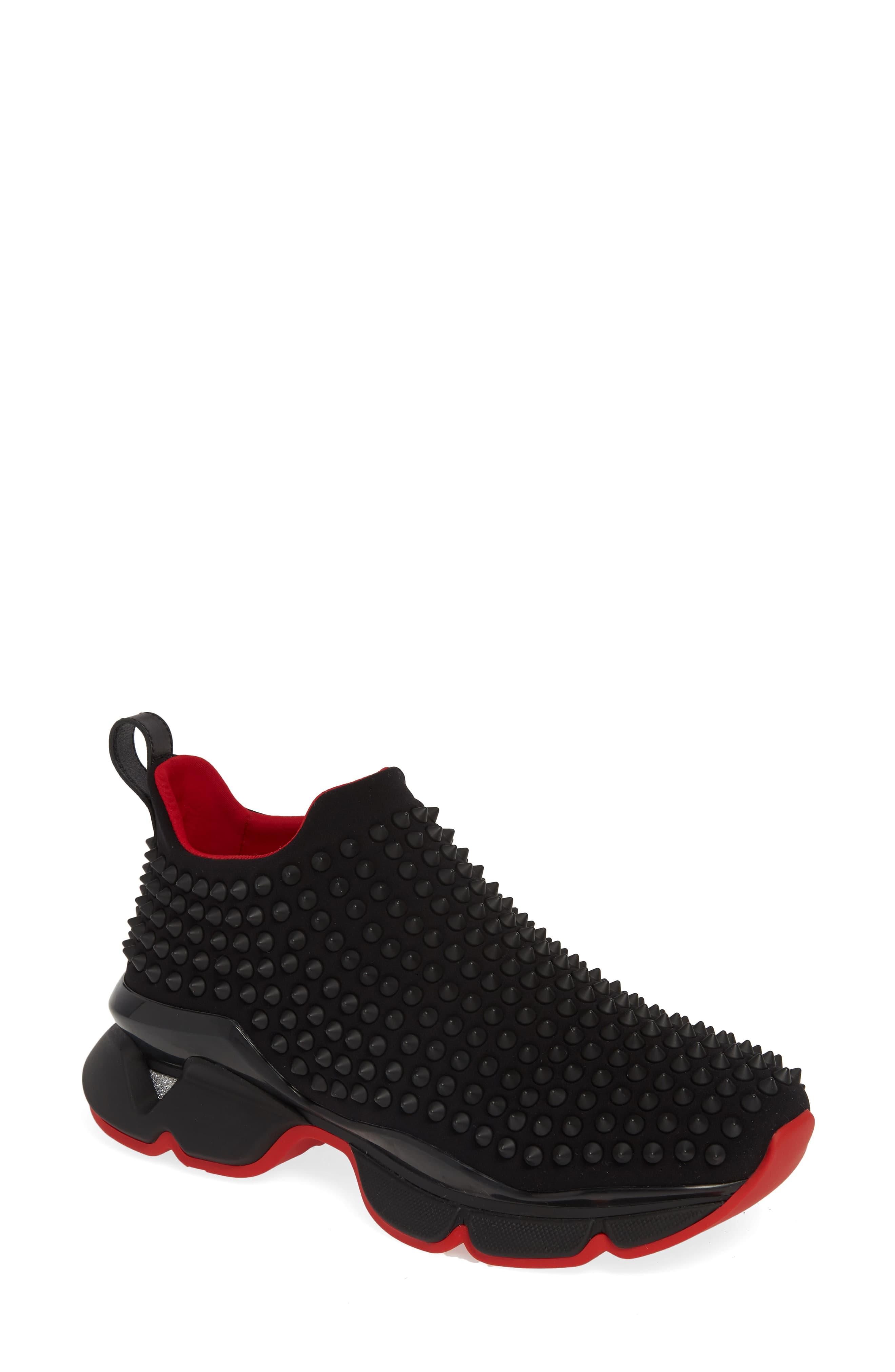 Christian Louboutin Spike Sock Donna Flat Sneakers in Black | Lyst