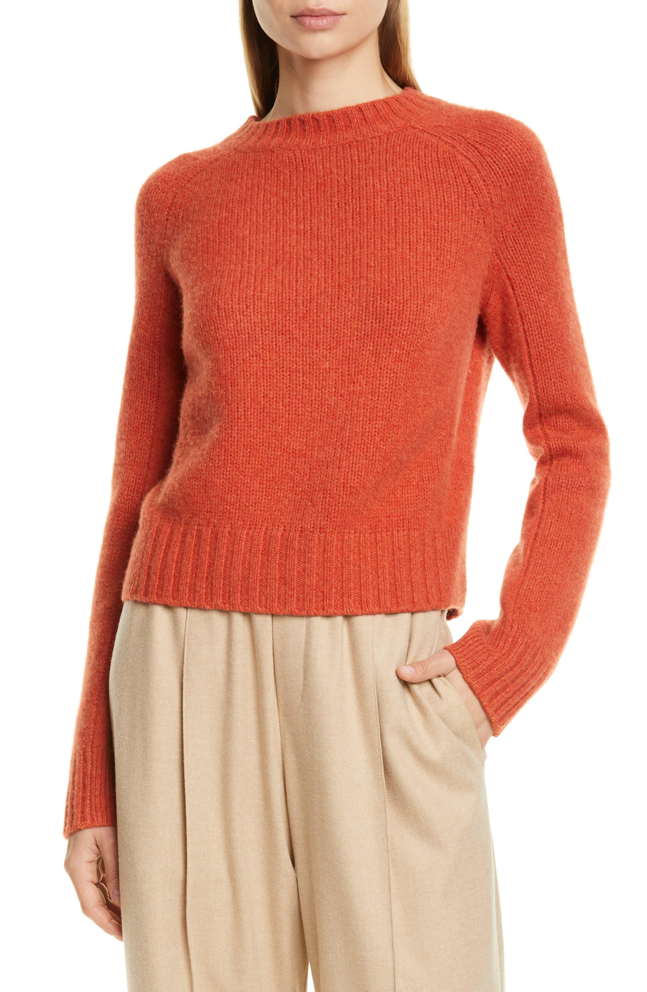 Vince Women's Essential Shrunken Pullover Shirt - French Terry Cotton, Drop Shoulder, Relaxed Fit - View #7