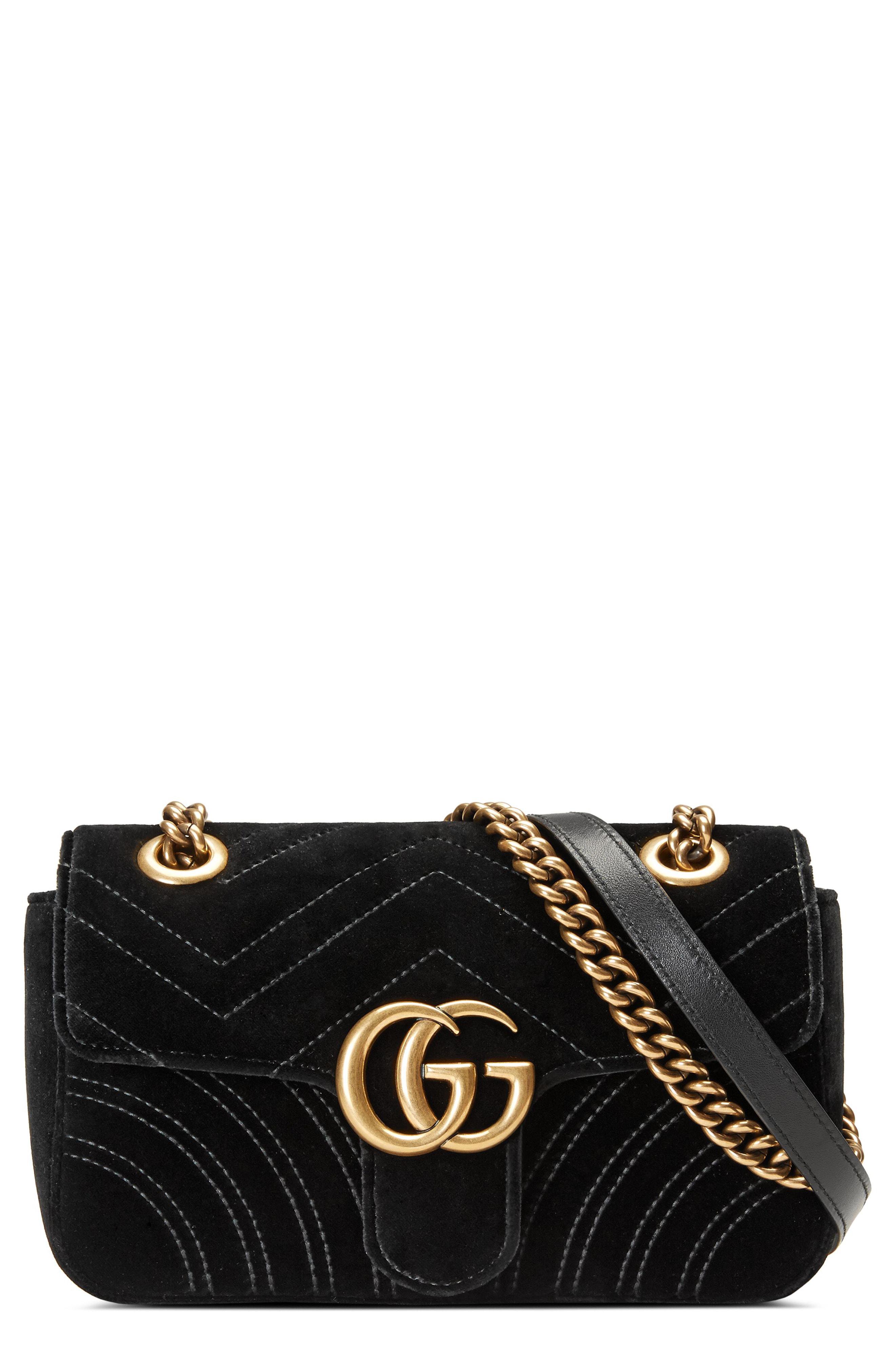 gucci black velvet purse