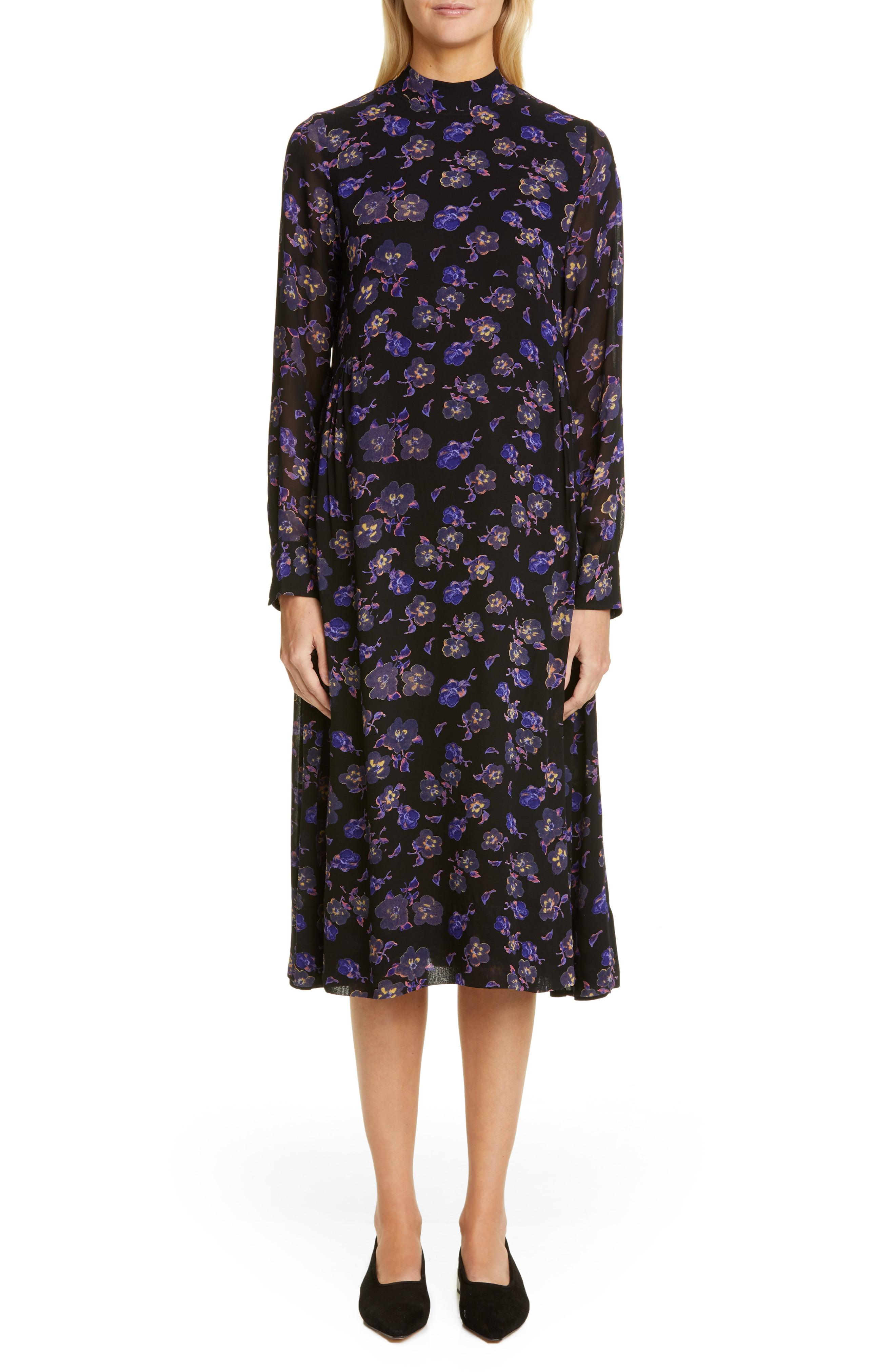 ganni long sleeve dress