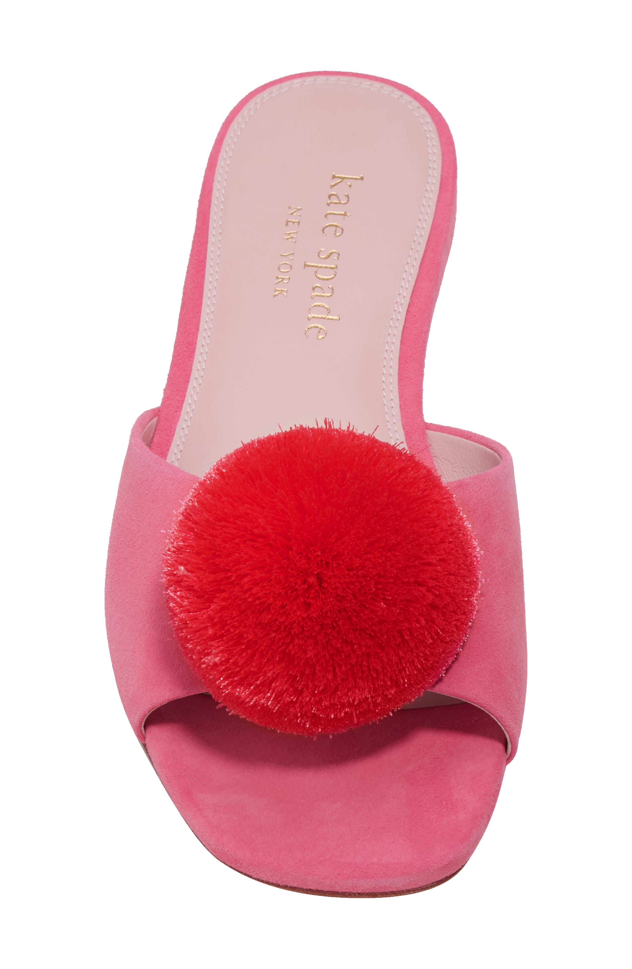 Kate Spade Amour Pom Slide Sandal in Pink | Lyst