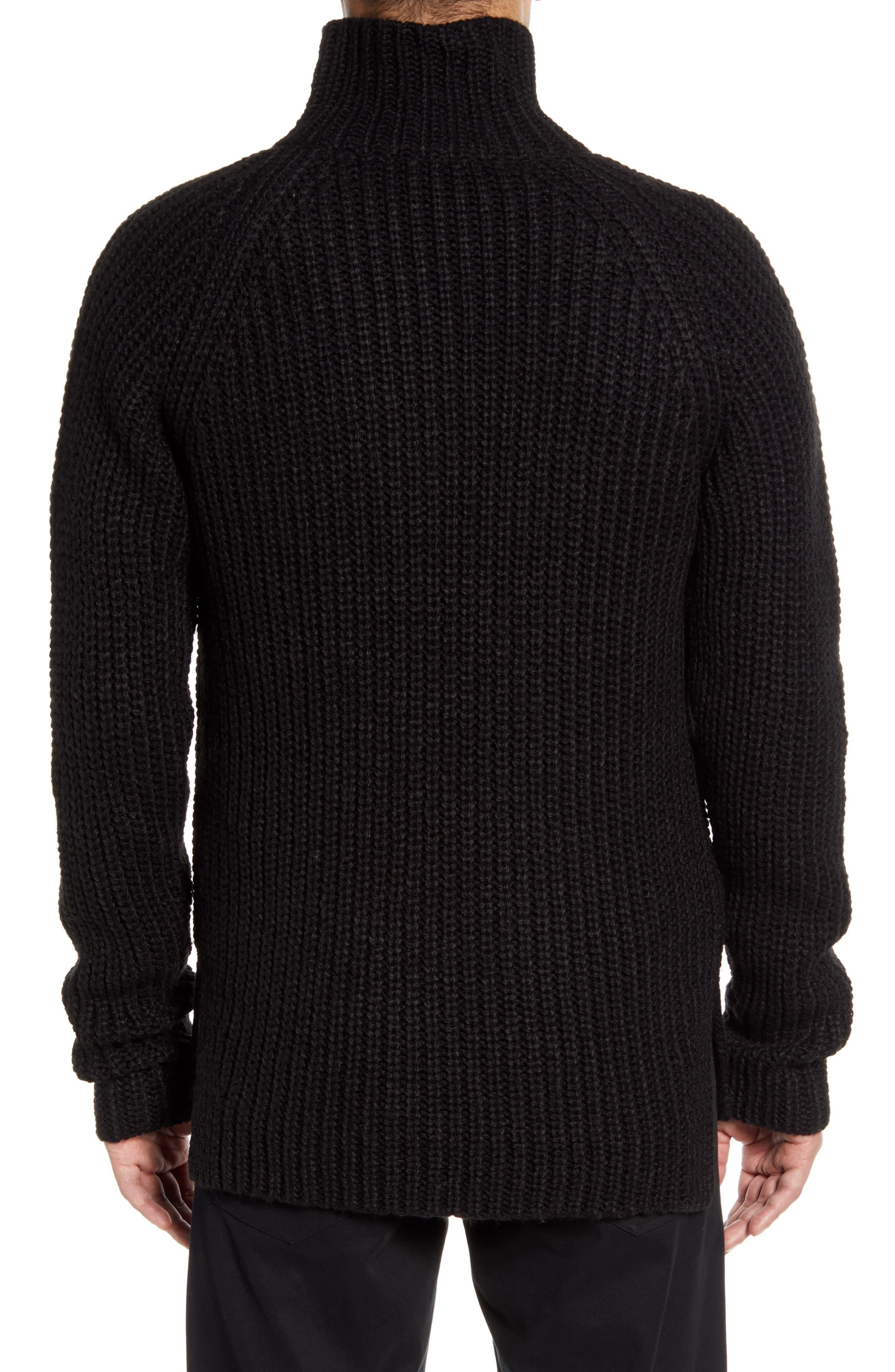 Karl Lagerfeld Chunky Zip Turtleneck Sweater in Black for Men - Lyst