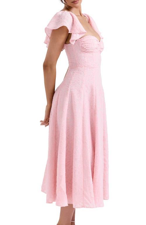 sachin and babi light blue dress Caroline Flutter Sleeve Sequin Gown