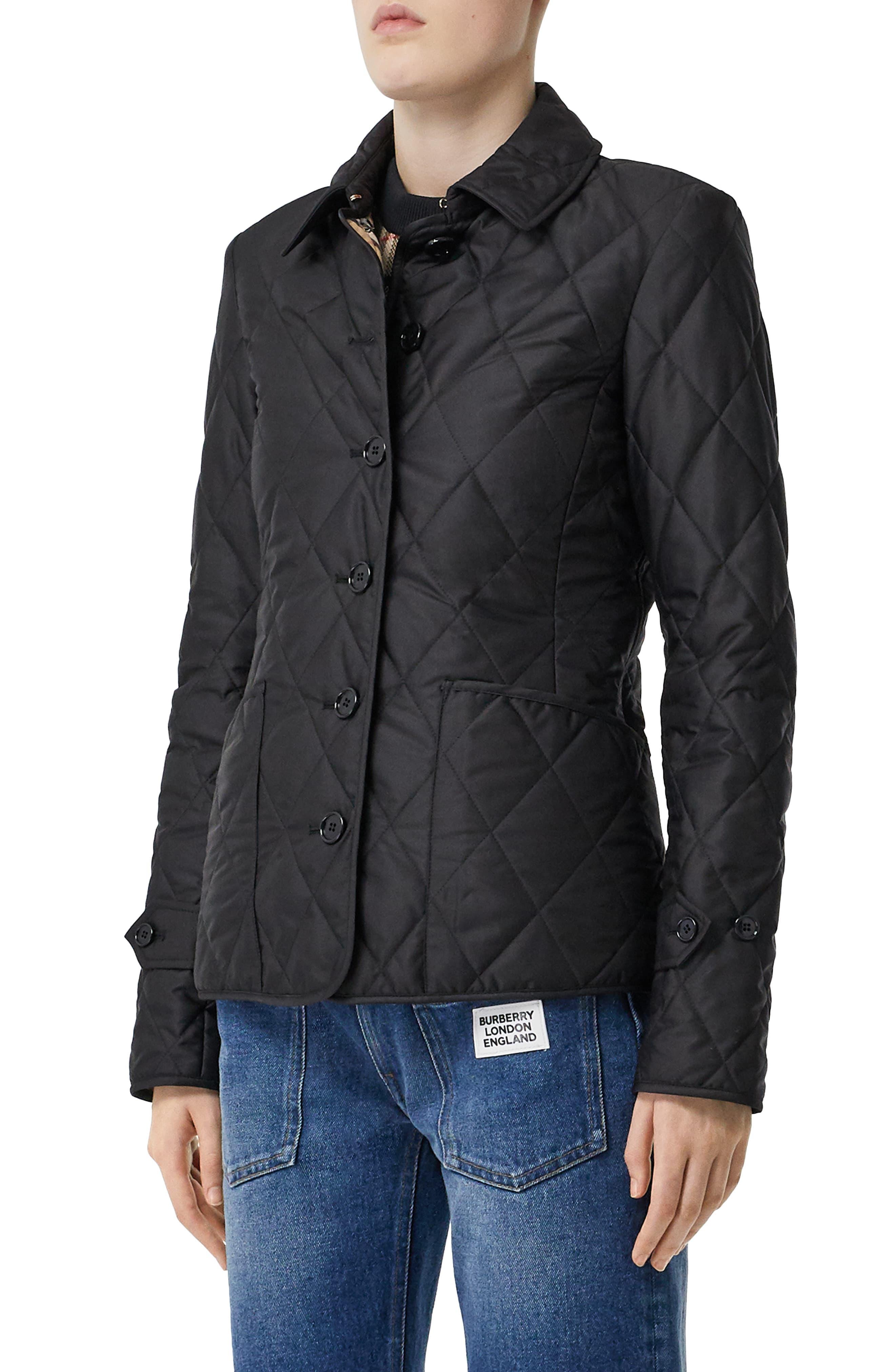 Burberry Synthetic Fernleigh Quilted Jacket in Black - Lyst
