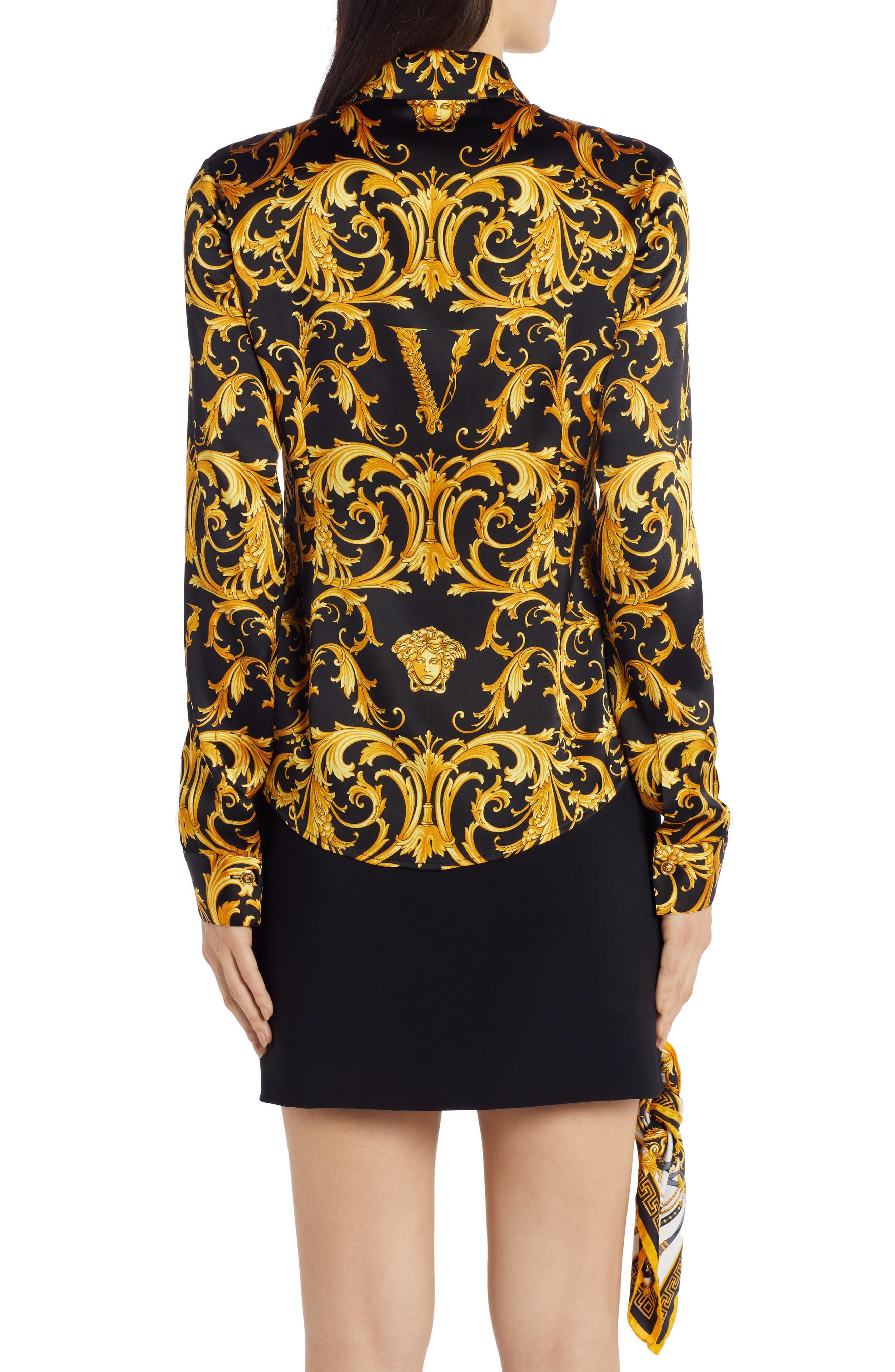 versace black blouse