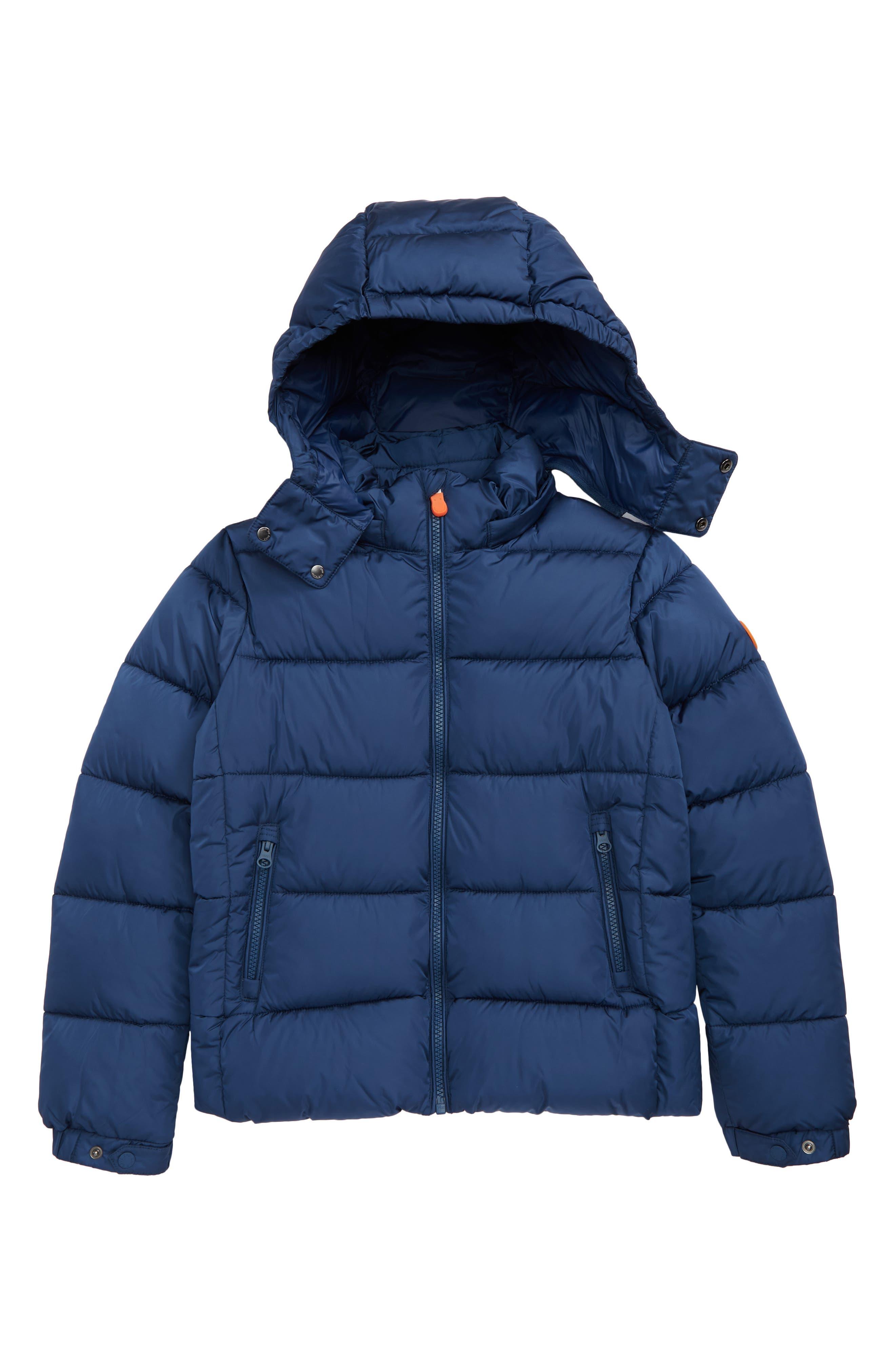 Save The Duck Kids' Shiny Water Repellent Puffer Jacket With Detachable ...