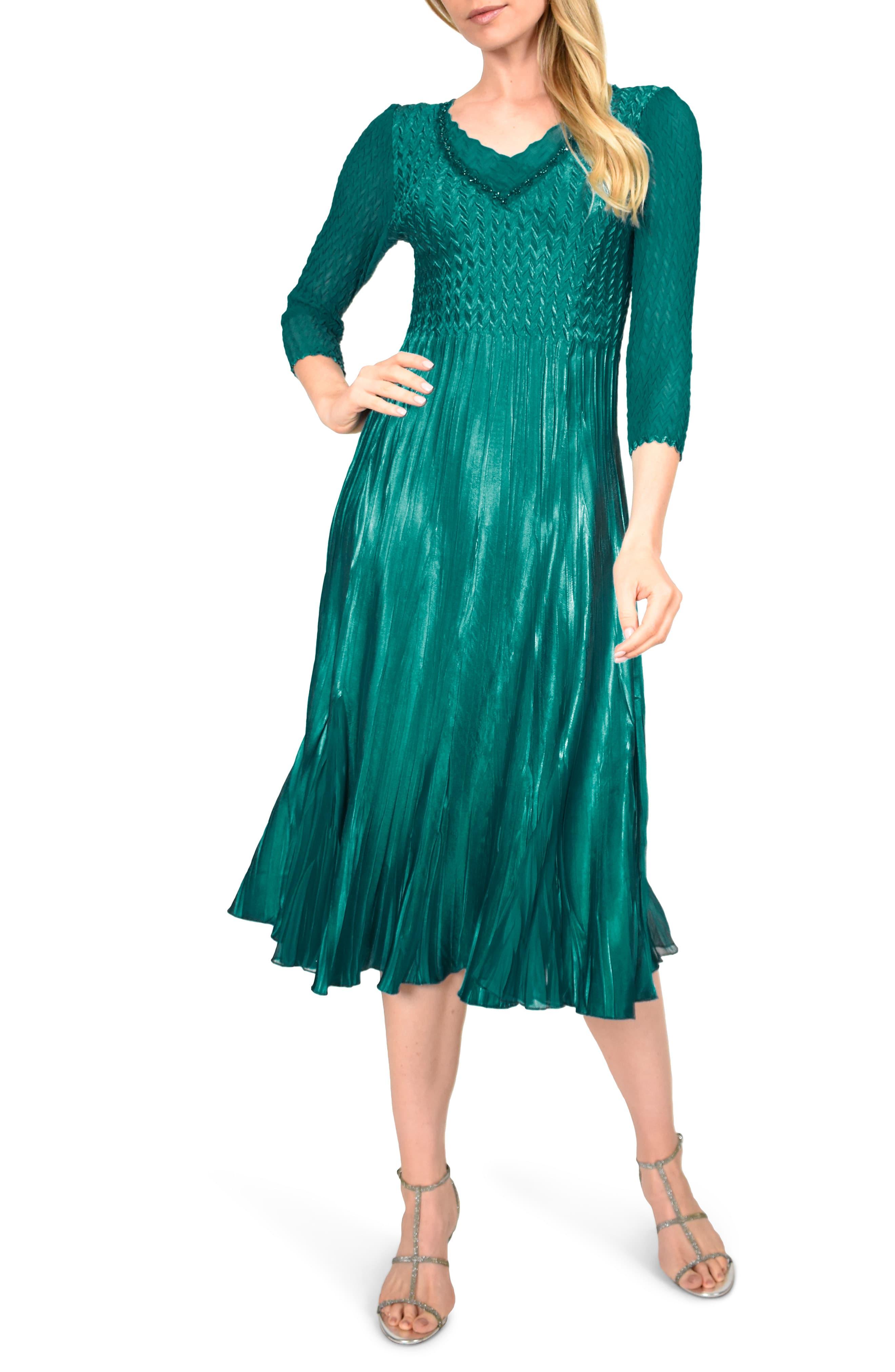 Komarov Lace Beaded Vneck Cocktail Dress in Blue Lyst