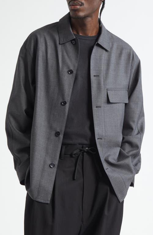 ジャケット・アウター LEMAIRE LIGHT FELTED WOOL LONG OVERSHIRT lemaire-designer-Grey-Melange-