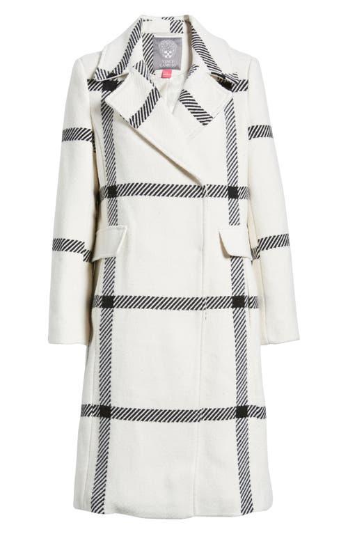 Vince Camuto Plaid Wool Blend Coat in Natural Lyst