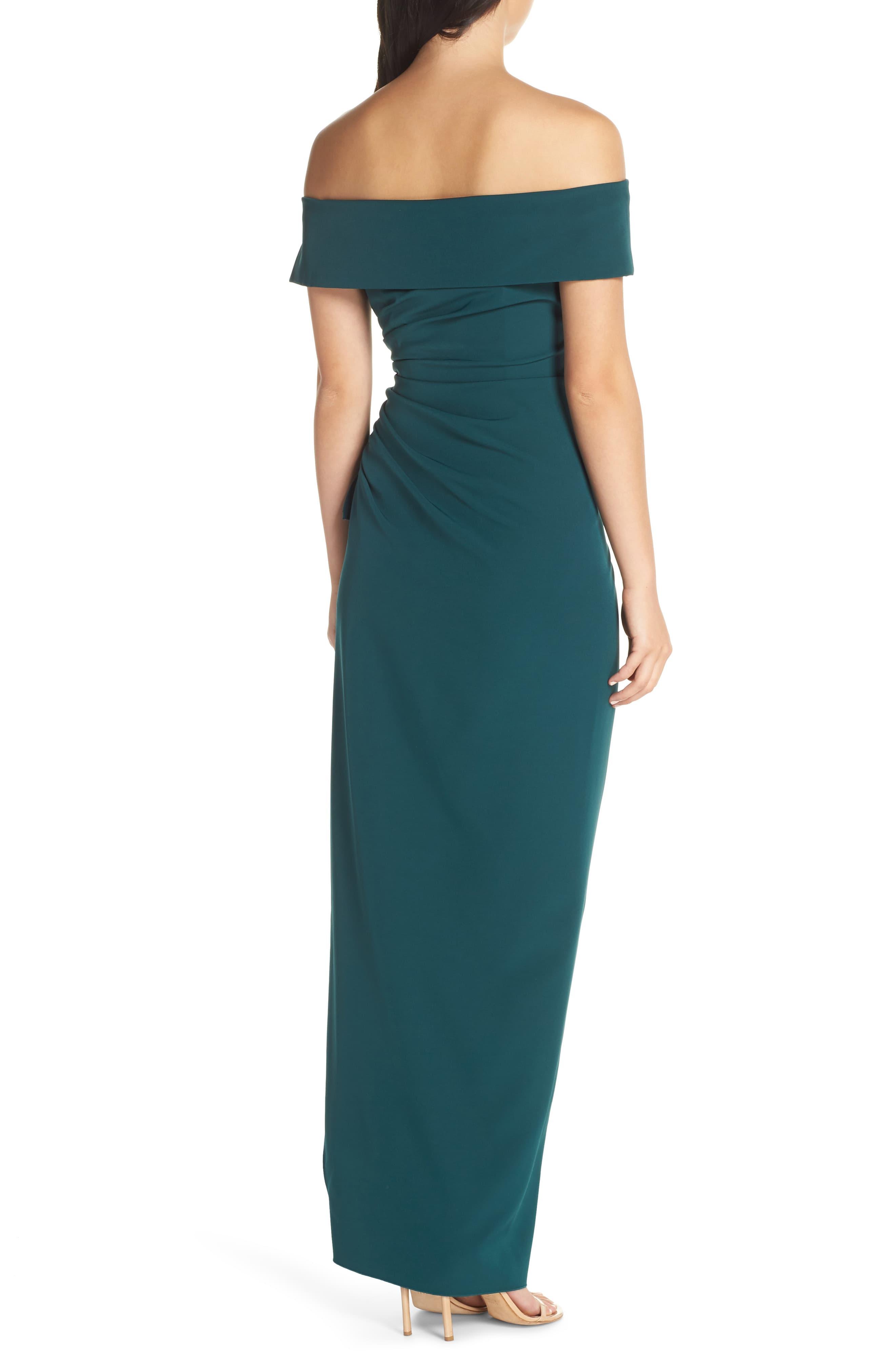 off the shoulder crepe gown vince camuto