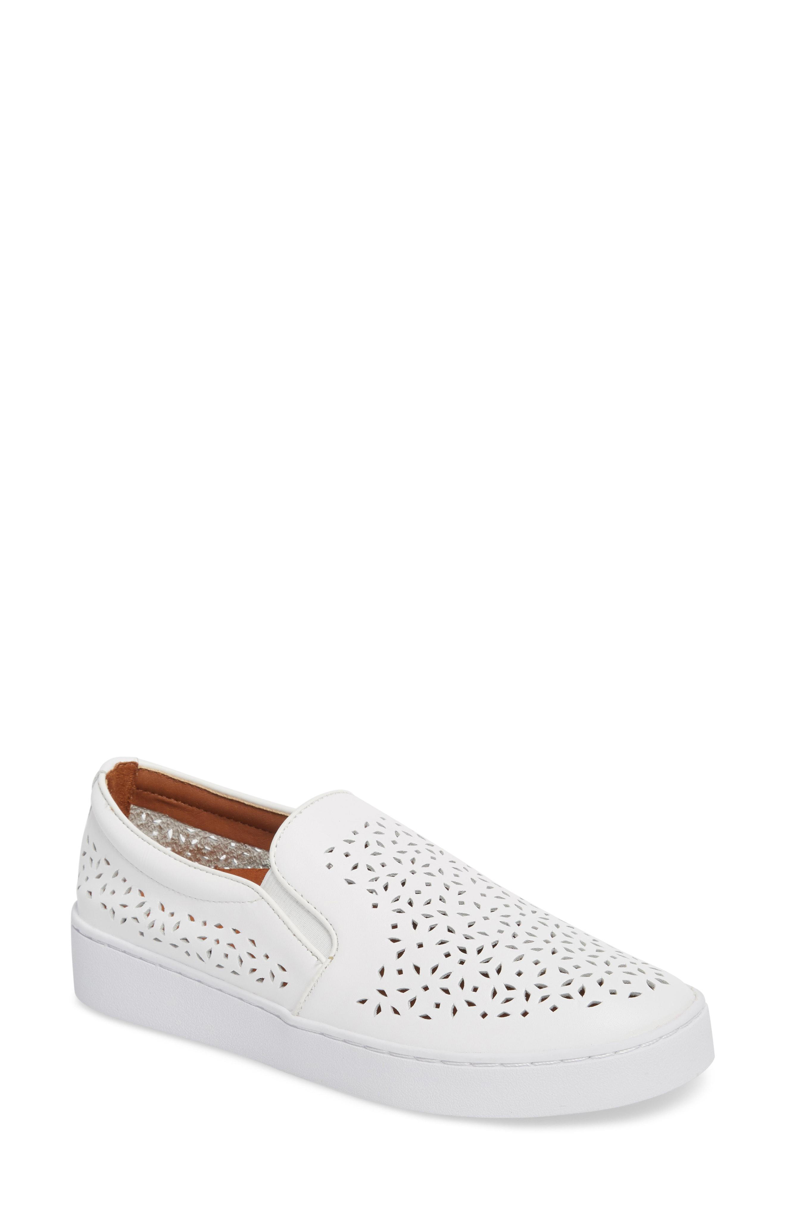vionic perforated leather sneakers