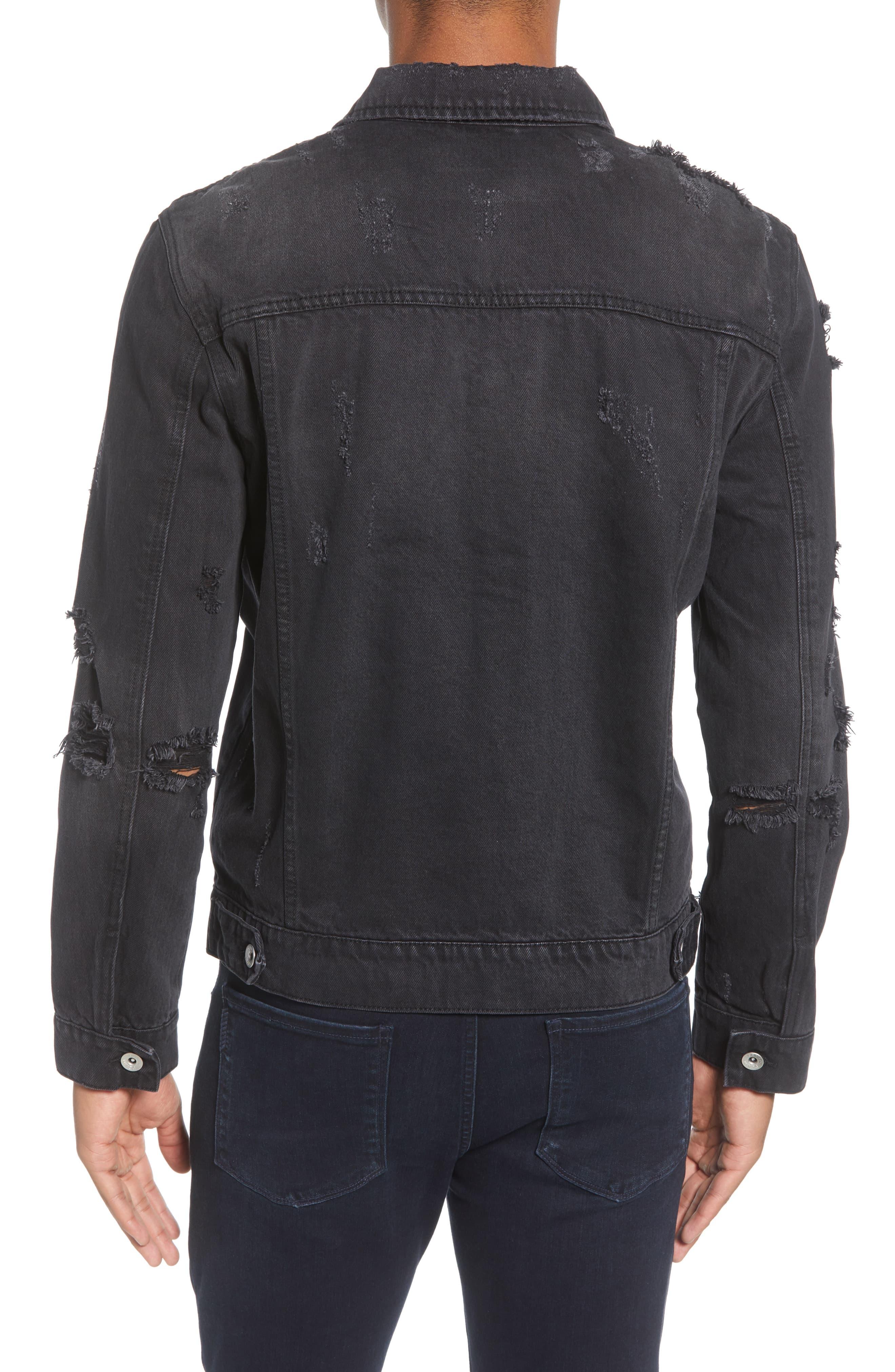 TOPMAN Ripped Western Denim Jacket in Black for Men Lyst