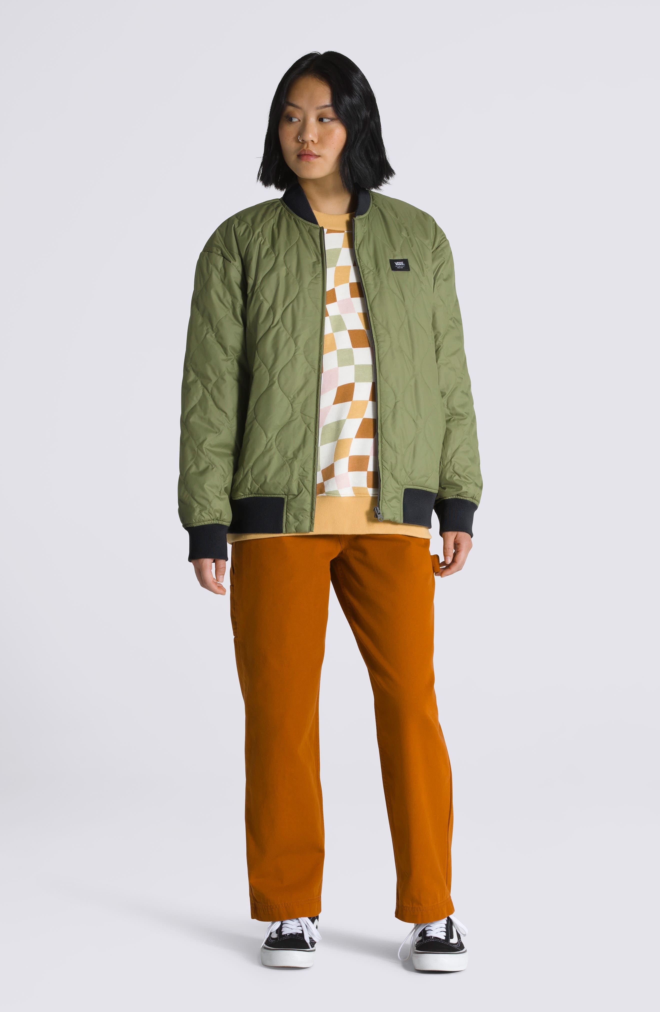 Vans Pickett Quilted Bomber Jacket in Green | Lyst