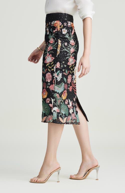 holiCHIC Embroidred Sequin Pencil Skirt in Black Lyst