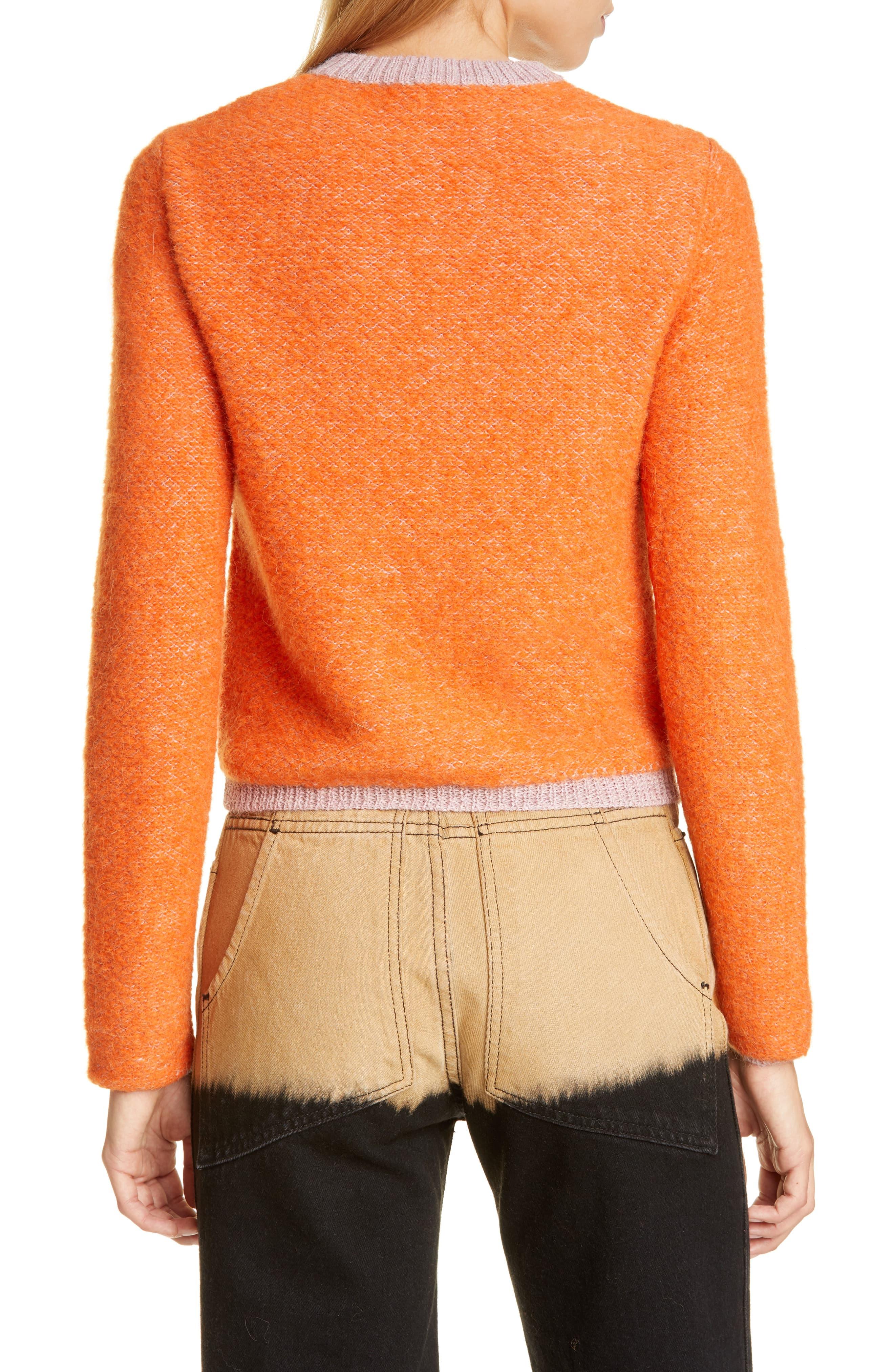 Eckhaus Latta Clavicle Cutout Crop Sweater in Orange - Lyst