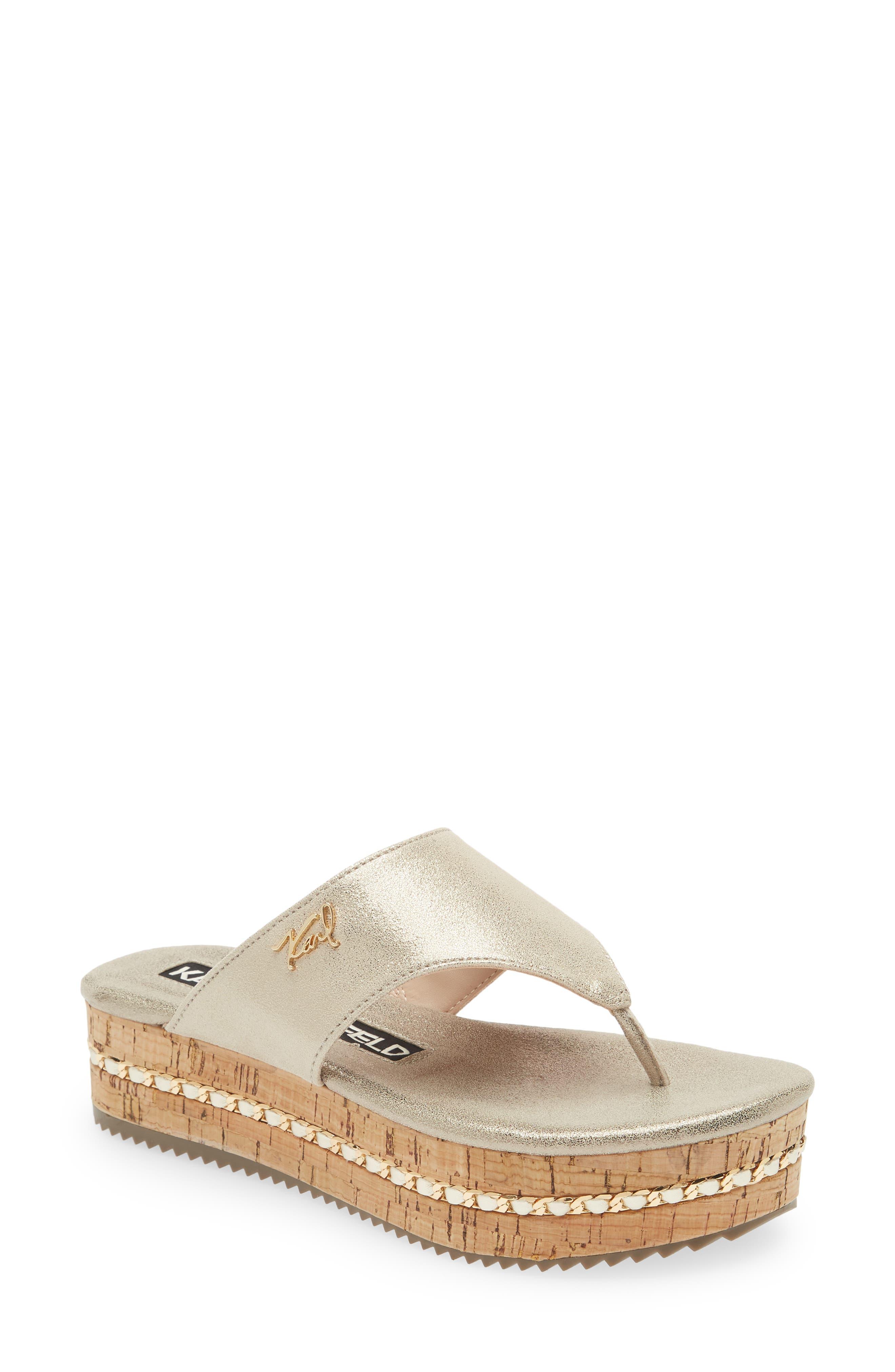 Karl Lagerfeld Karsyn Platform Flip Flop in White | Lyst