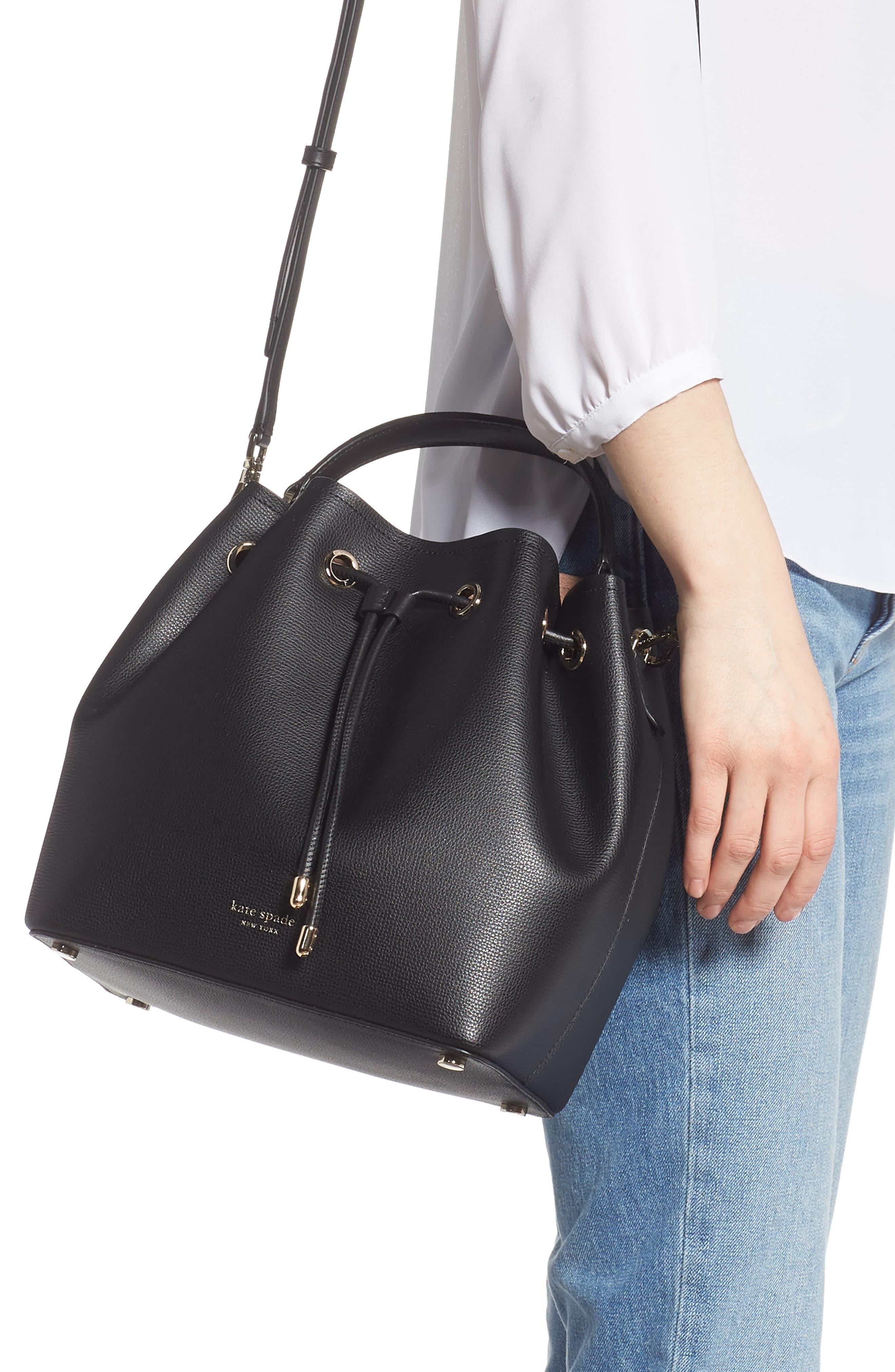 Kate Spade Vivian Medium Bucket Bag In Black Leather Lyst