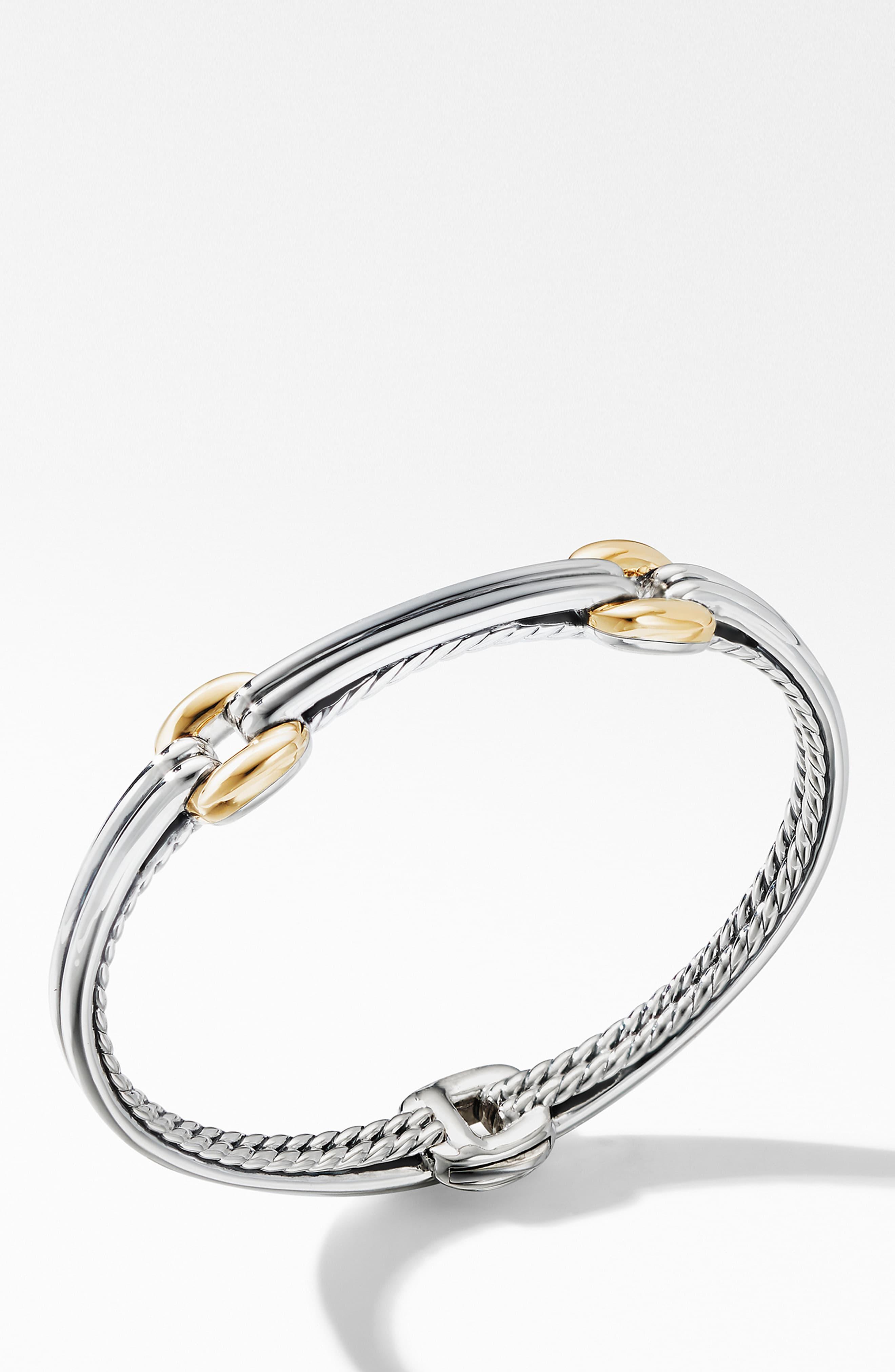 David Yurman Thoroughbred Double Link Bracelet With 18k Yellow Gold in