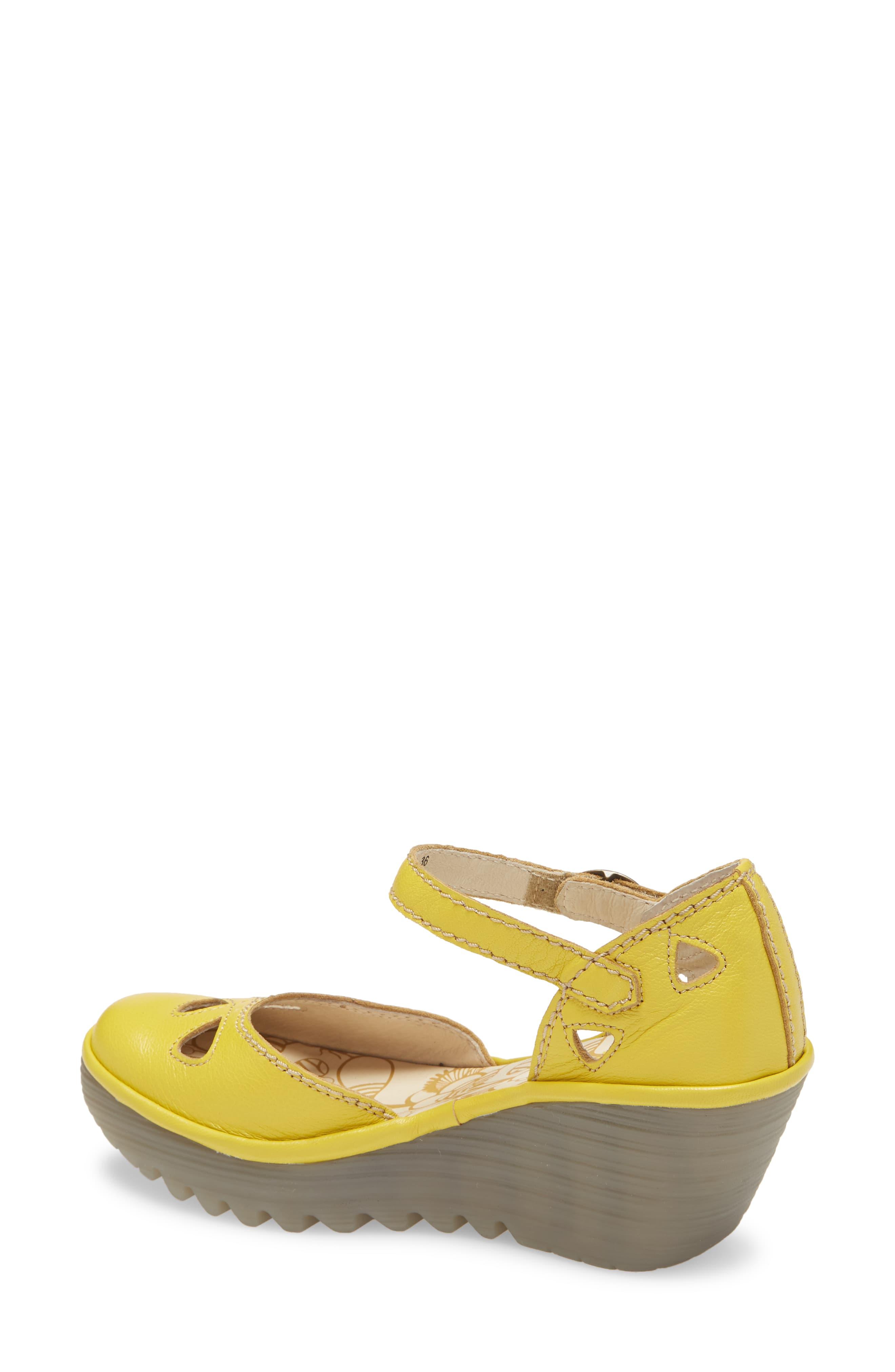 Fly London Yuna Womens Bumblebee Yellow Leather Wedge Sandals - Save 53% -  Lyst