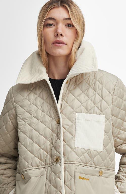 【PORTERNA】Fleur quilted padded jacket Barbour Fleur Quilted Jacket in Natural | Lyst