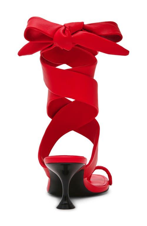 Steve Madden Symone Ankle Wrap Sandal in Red | Lyst