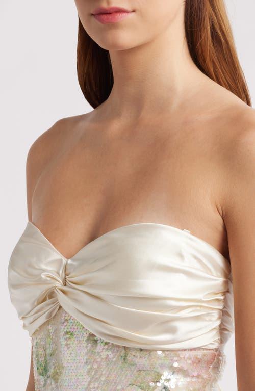 city studios strapless sequin dress City Studios Strapless Sequin Dress in Natural