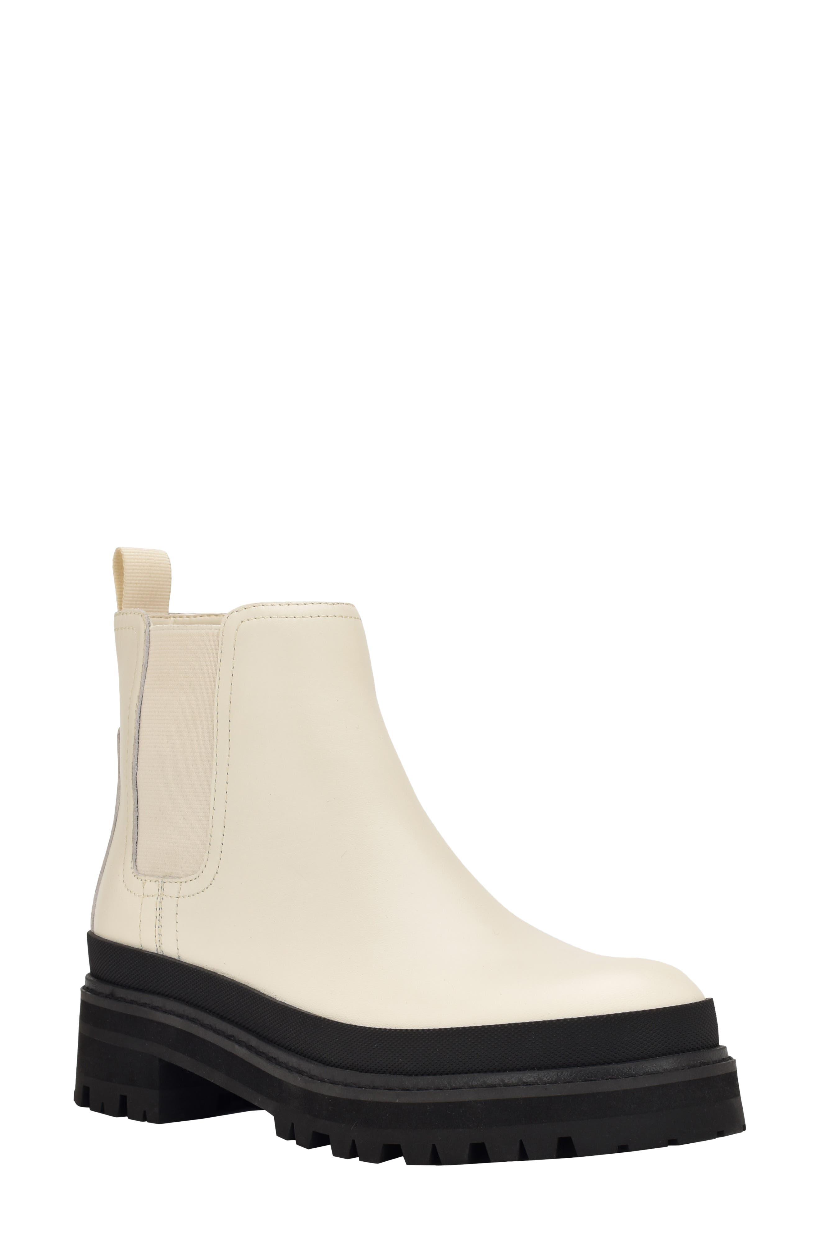 Calvin Klein Beana Lug Sole Chelsea Boot in White | Lyst